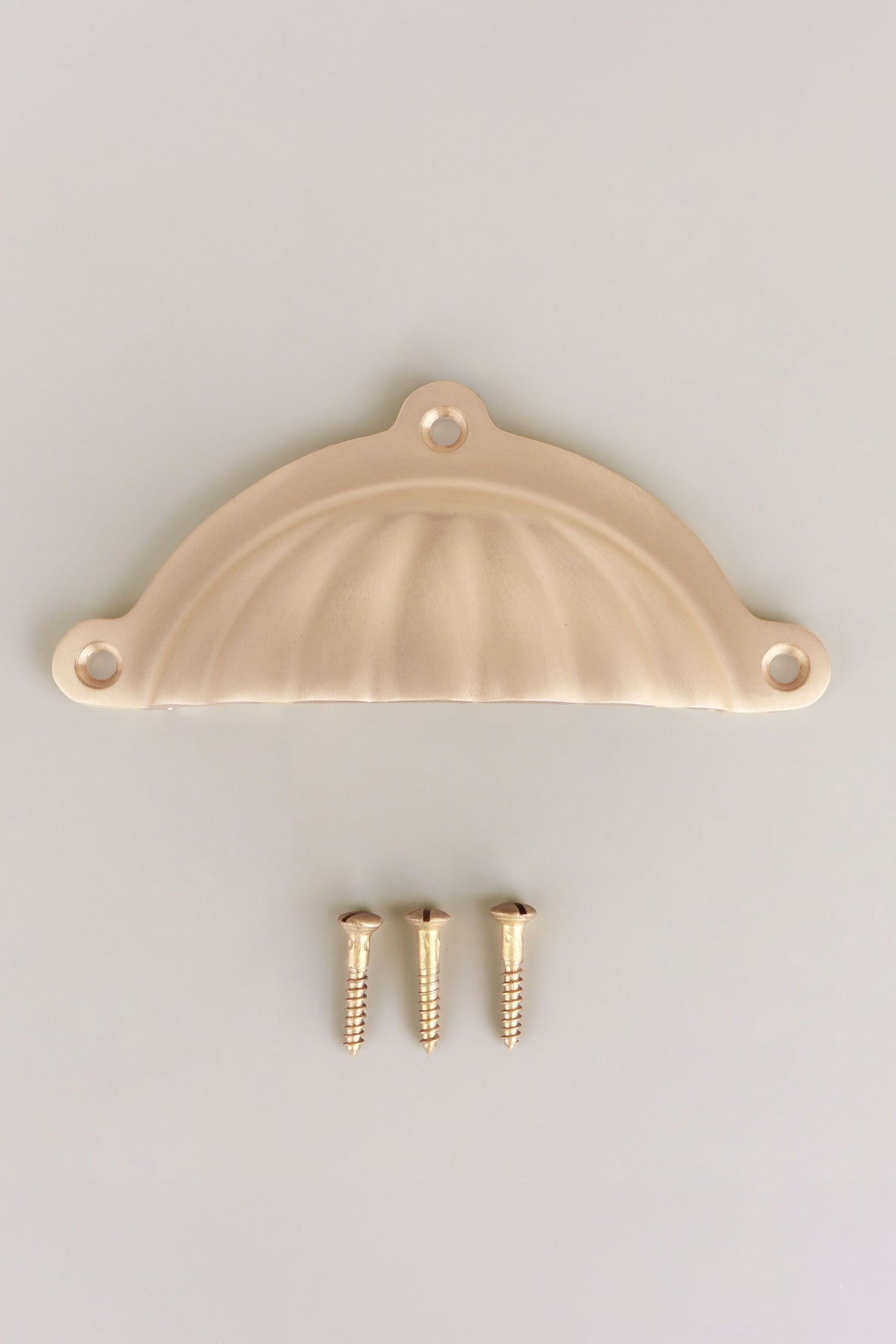 Scalloped cup pull in satin brass