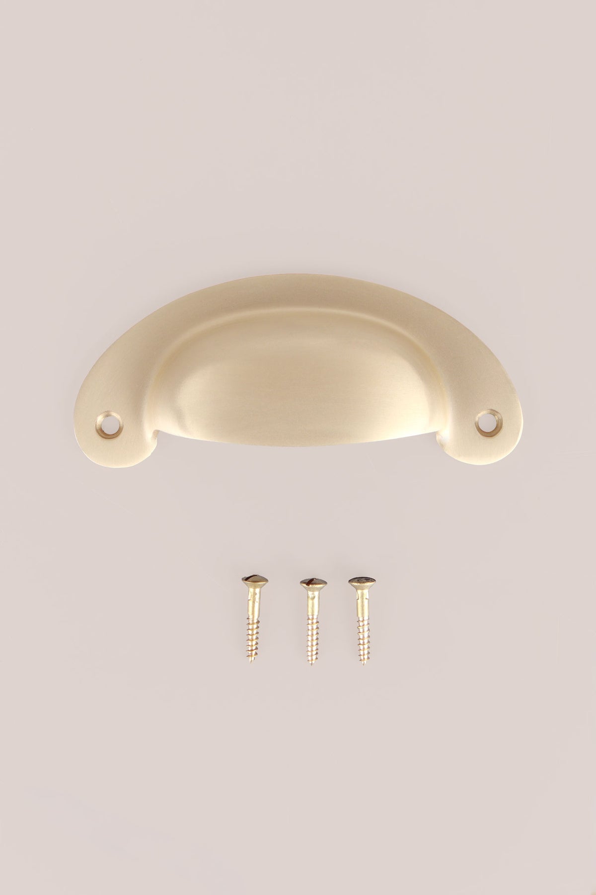 Slim crescent cup pull in satin brass