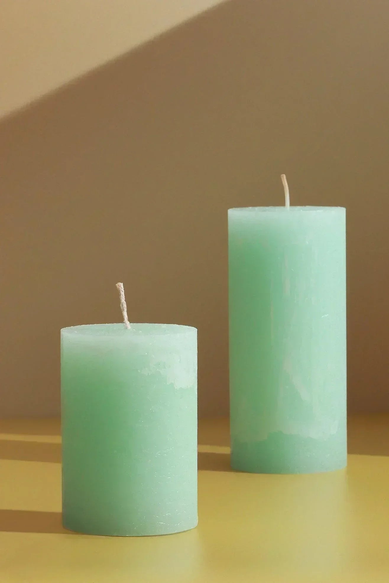 Scented Breeze Marbled Pillar Candle in Green with Garden Retreat — alternate view, G Decor