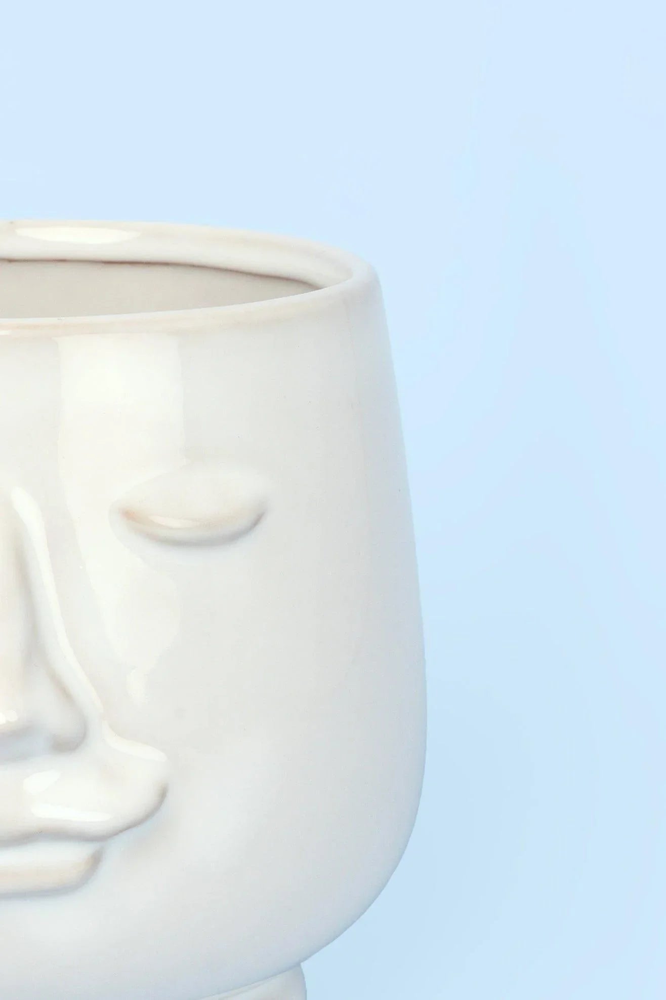Sculptural Human Face Ceramic Planter and Vase — view 5, G Decor