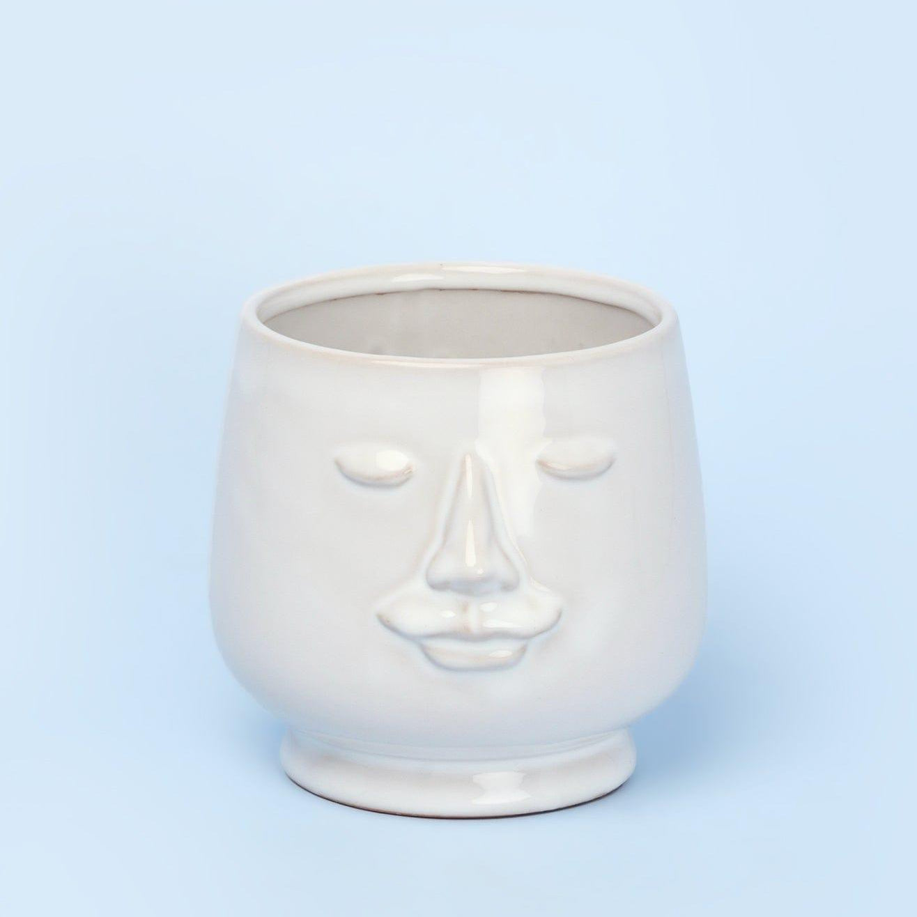 Serene Ceramic Face Planter - G Decor