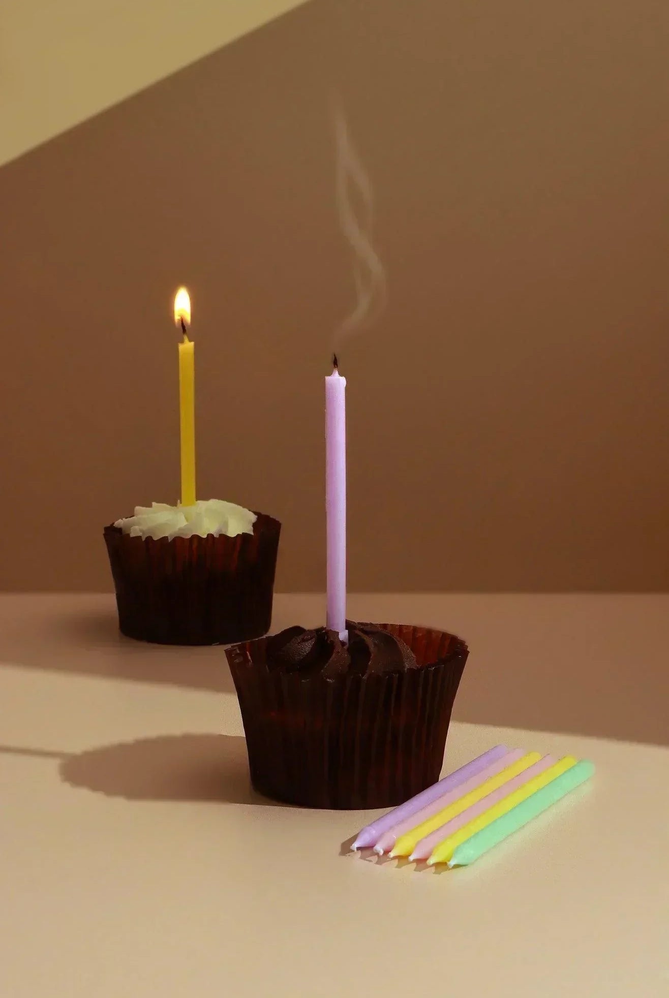 Set of 12 Pastel Skinny Candles for Cake Decoration - G Decor