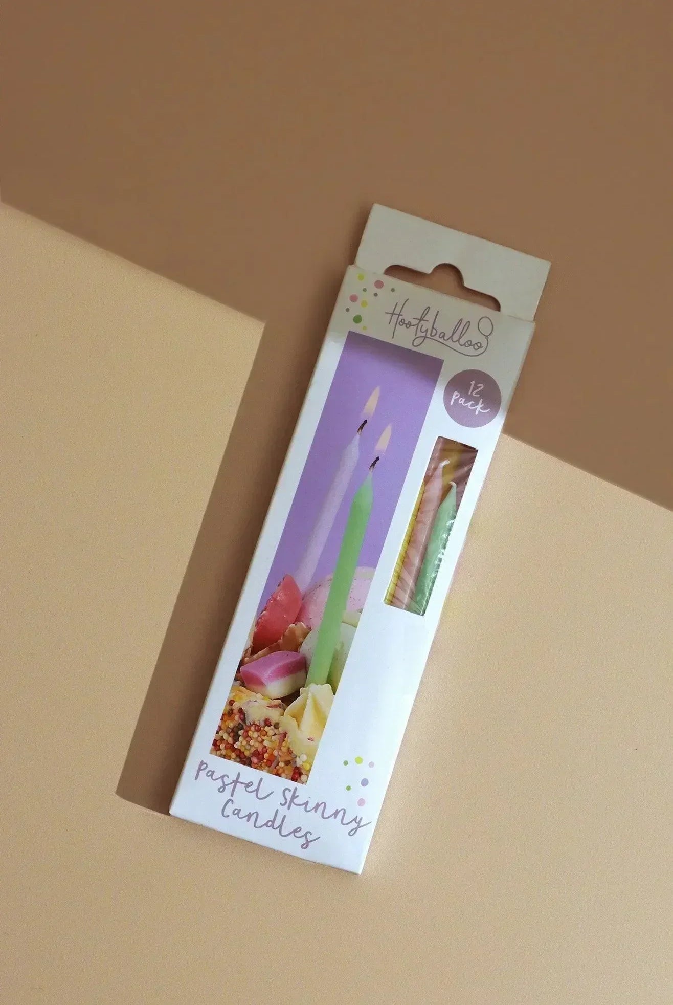 Set of 12 Pastel Skinny Candles for Cake Decoration - G Decor