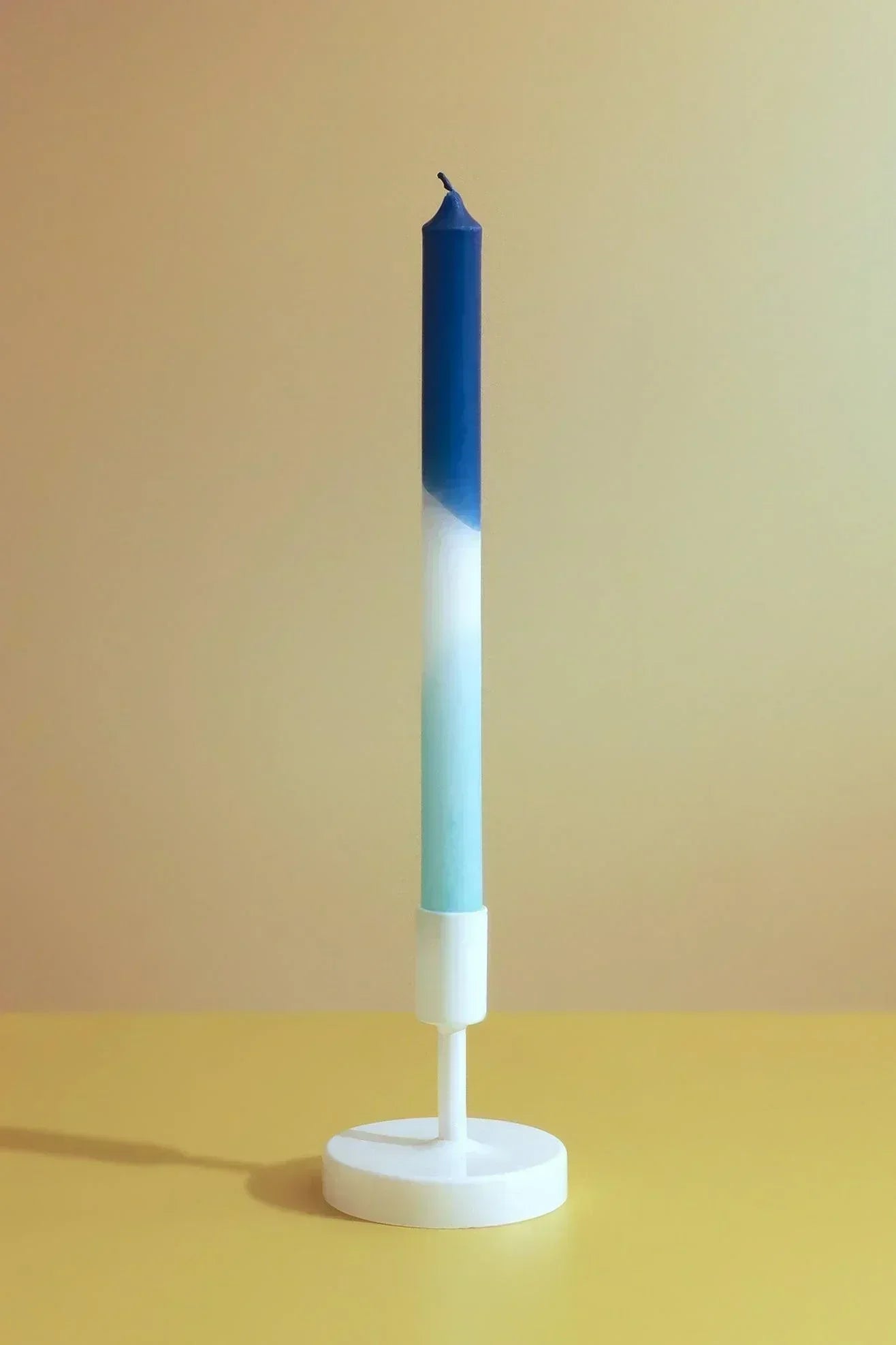 GlowTone Sapphire Light Ombre Taper Candles Pair — close-up view, G Decor