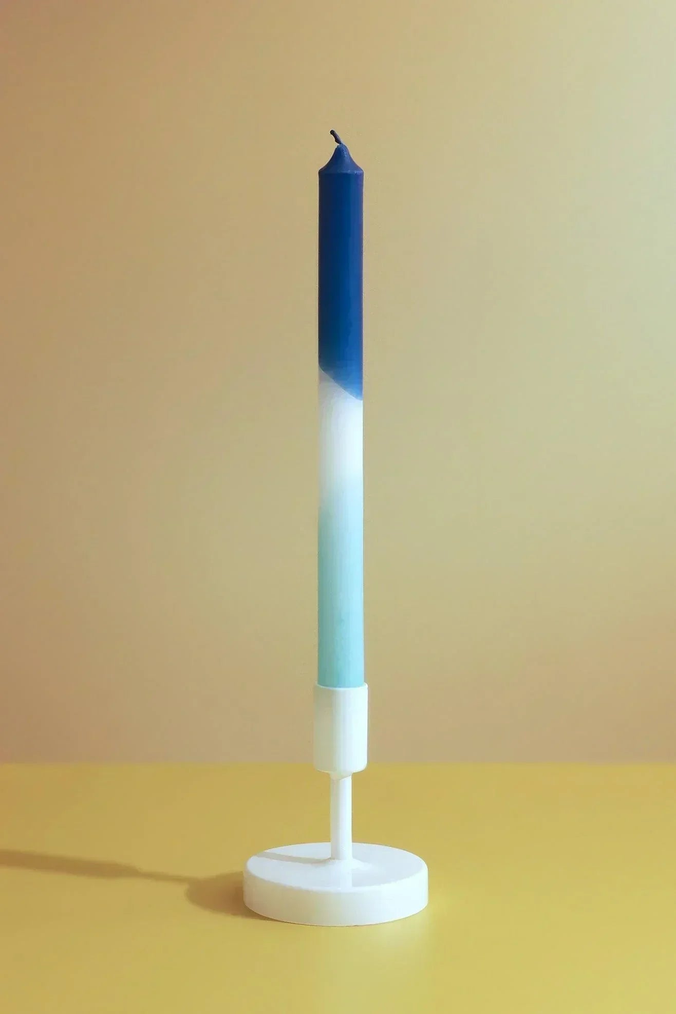 Set of 2 Blue/White/Turquoise Dinner Candles - G Decor