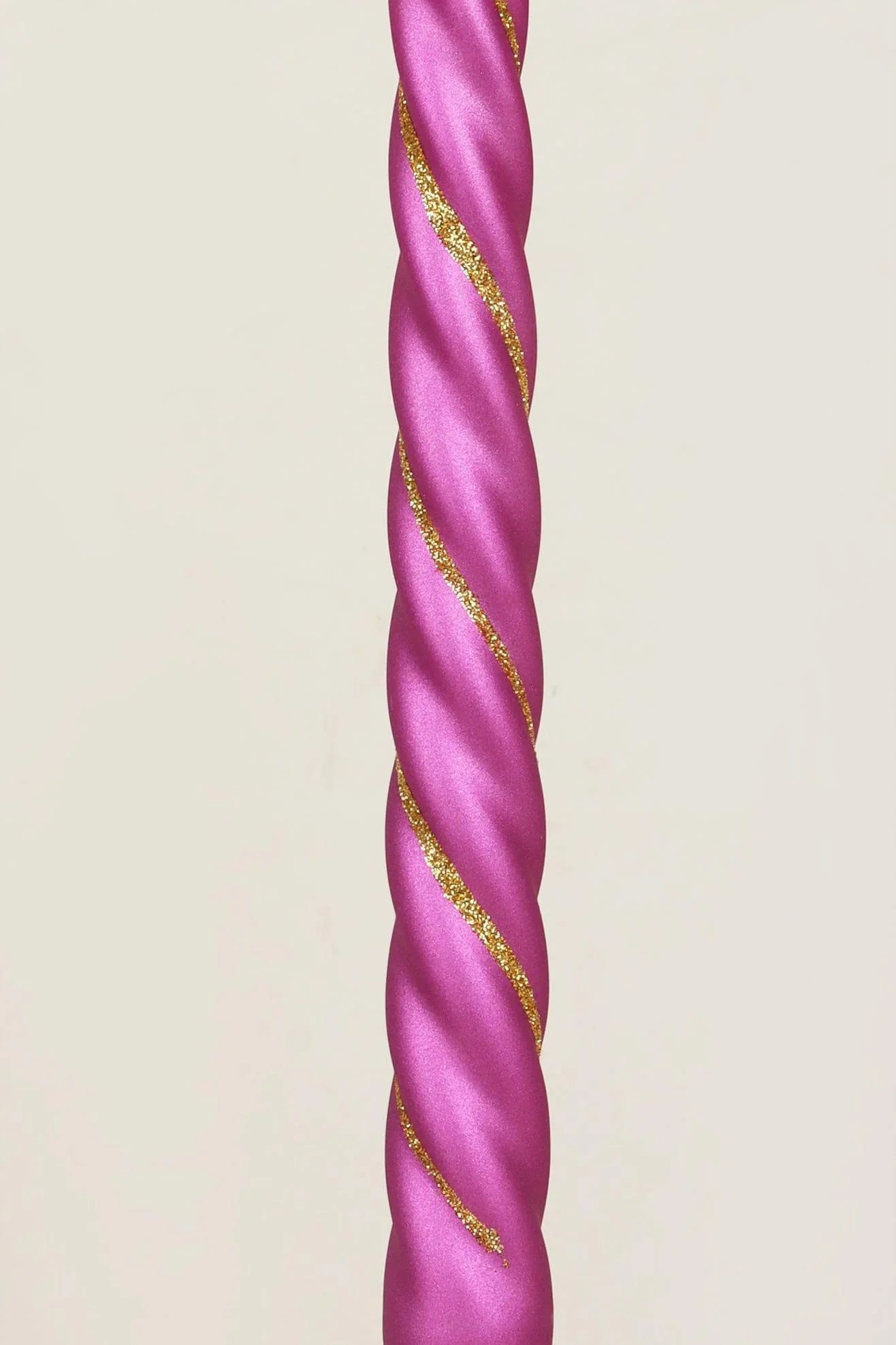 Maison Dorée Pair of Violet Orchid Spiral Glitter Taper Candles — alternate view, G Decor