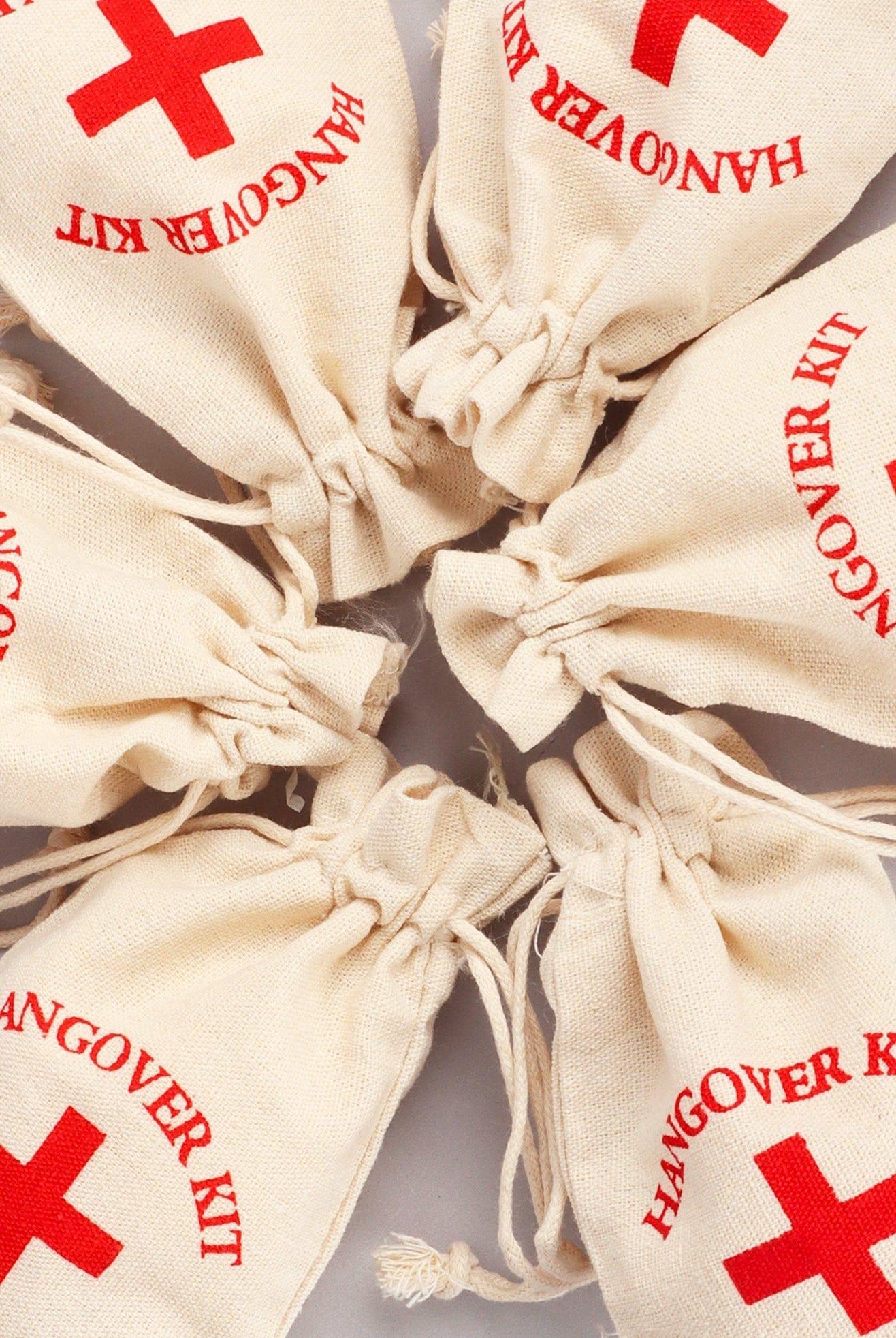 Set of 2 Hessian Bags Hangover Recovery Kit - G Decor