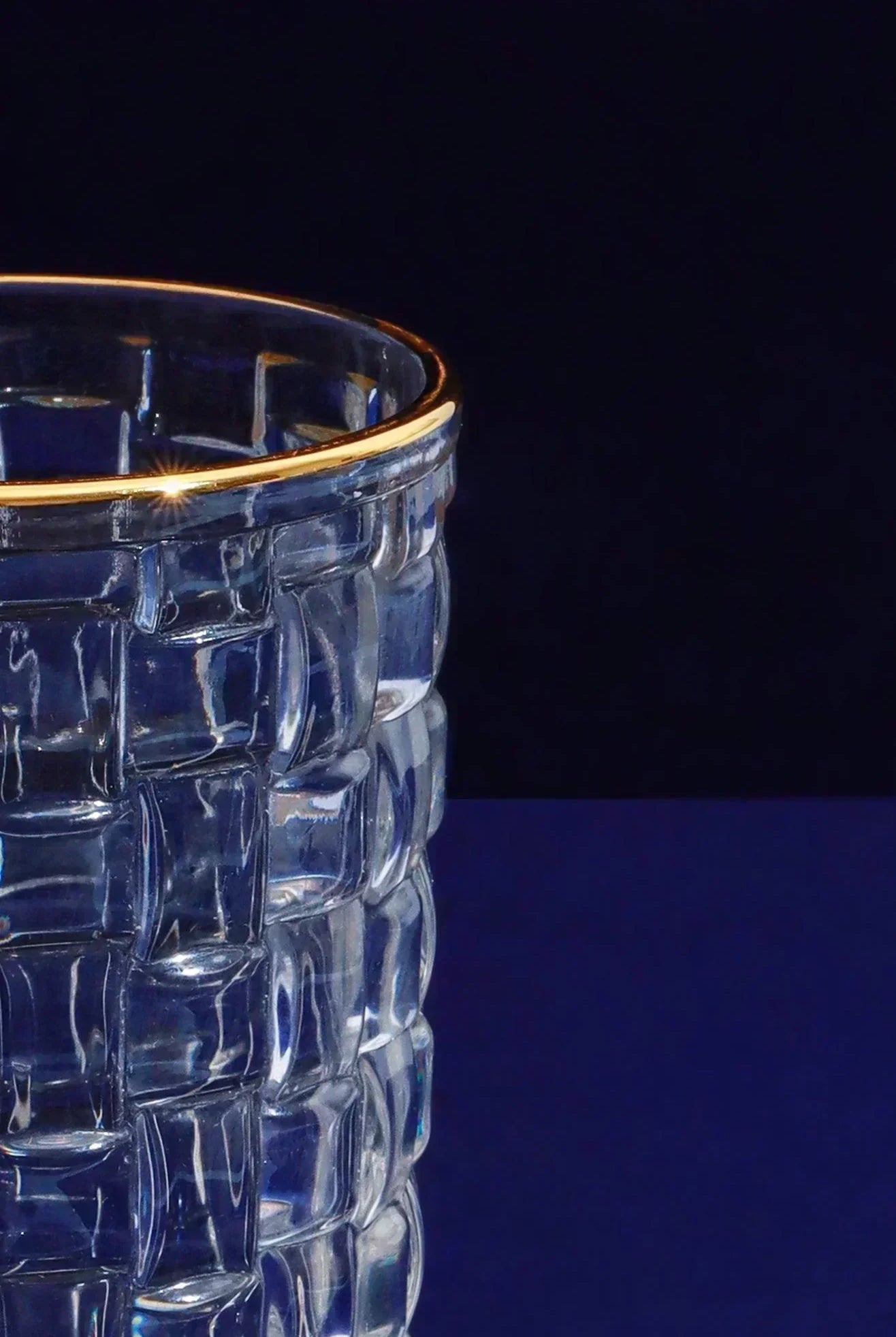 set-of-4-dante-vintage-textured-highball-glasses-elegant-drinkware-with-gold-rim-g-decor-74410 - G Decor