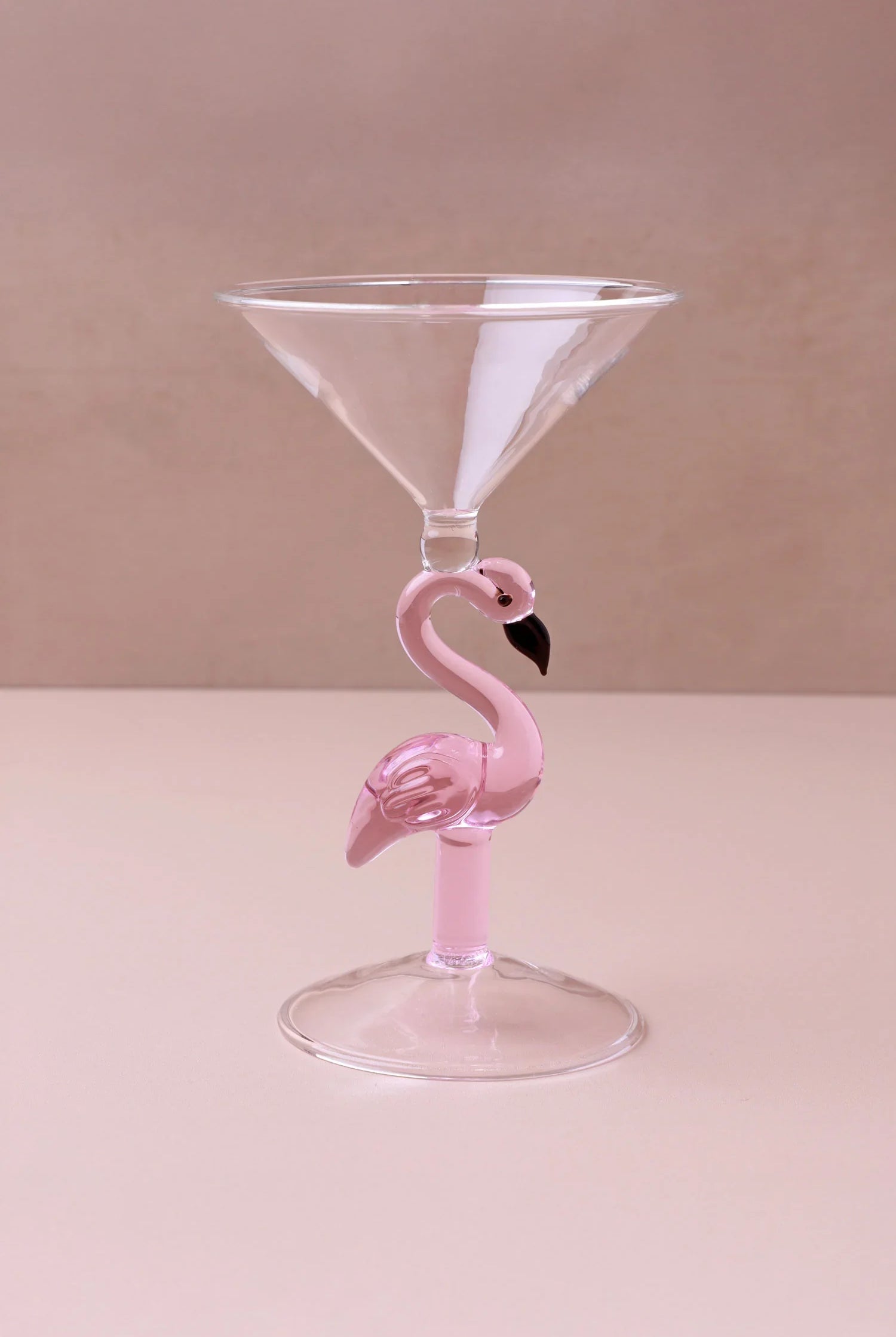 Set of 4 Flamingo Stem Handmade Glassware Pink Flamingo Cocktail & Martini Sculpted Glasses - G Decor