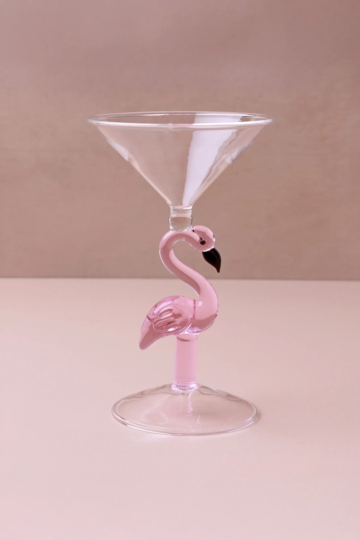 Set of 4 Flamingo Stem Handmade Glassware Pink Flamingo Cocktail & Martini Sculpted Glasses - G Decor