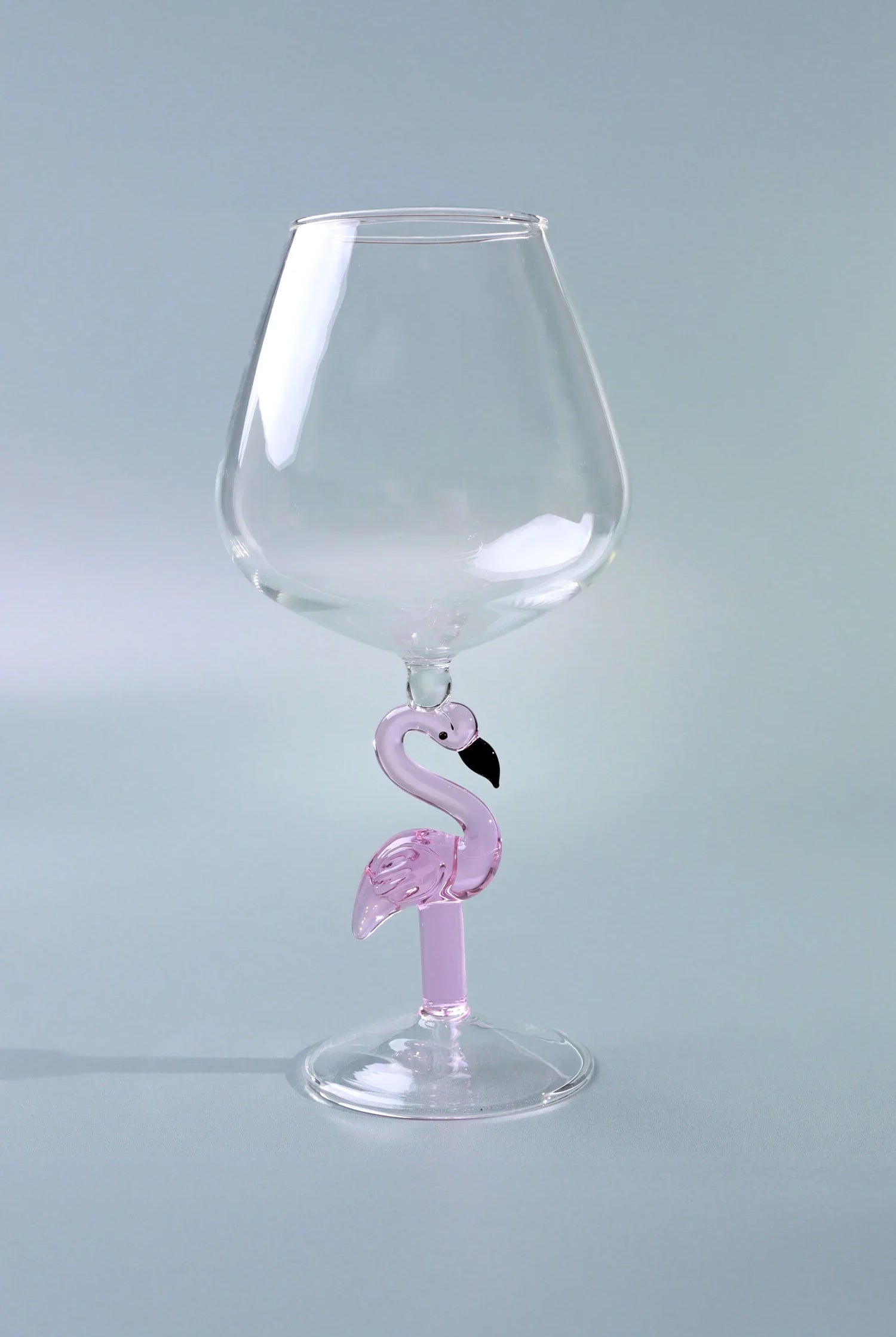 Set of 4 Flamingo Stem Handmade Glassware, Pink Flamingo Wine Sculpted Glasses - G Decor