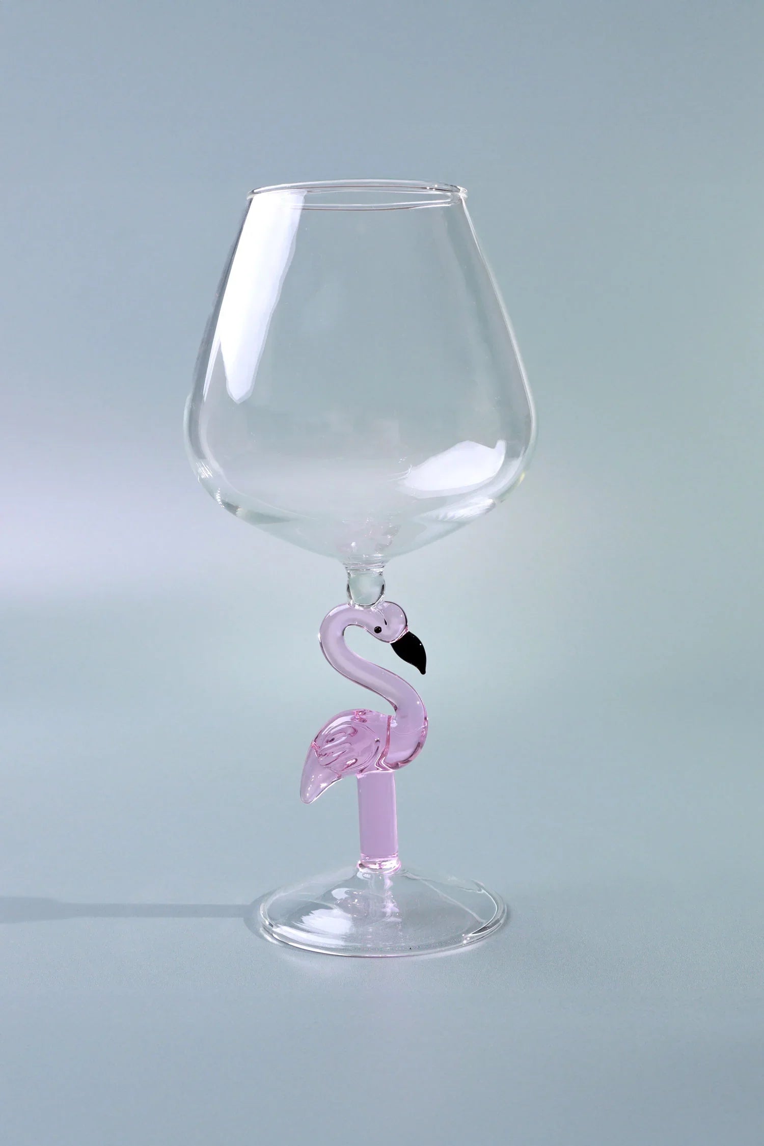 Set of 4 Flamingo Stem Handmade Glassware, Pink Flamingo Wine Sculpted Glasses - G Decor