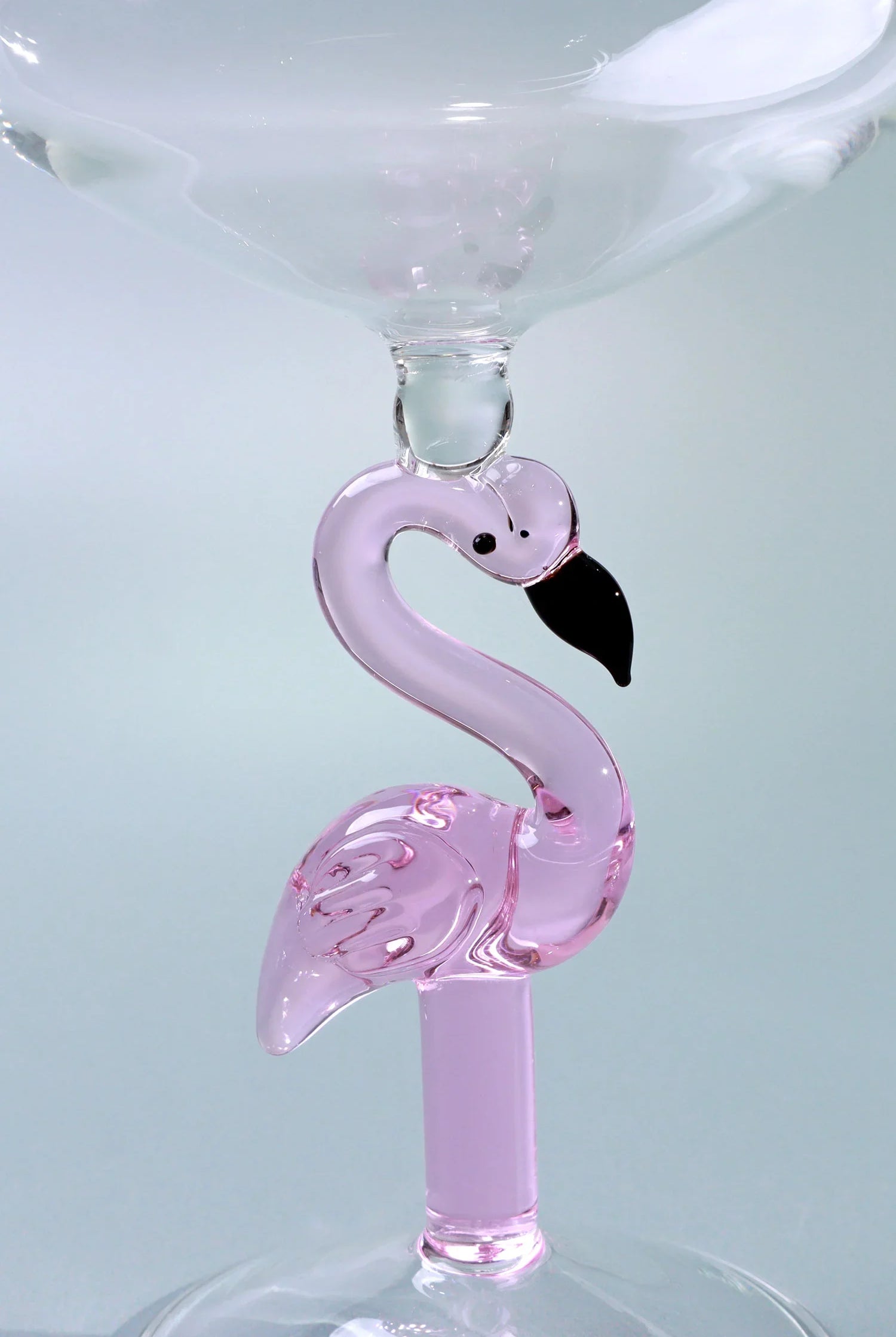 Set of 4 Flamingo Stem Handmade Glassware, Pink Flamingo Wine Sculpted Glasses - G Decor