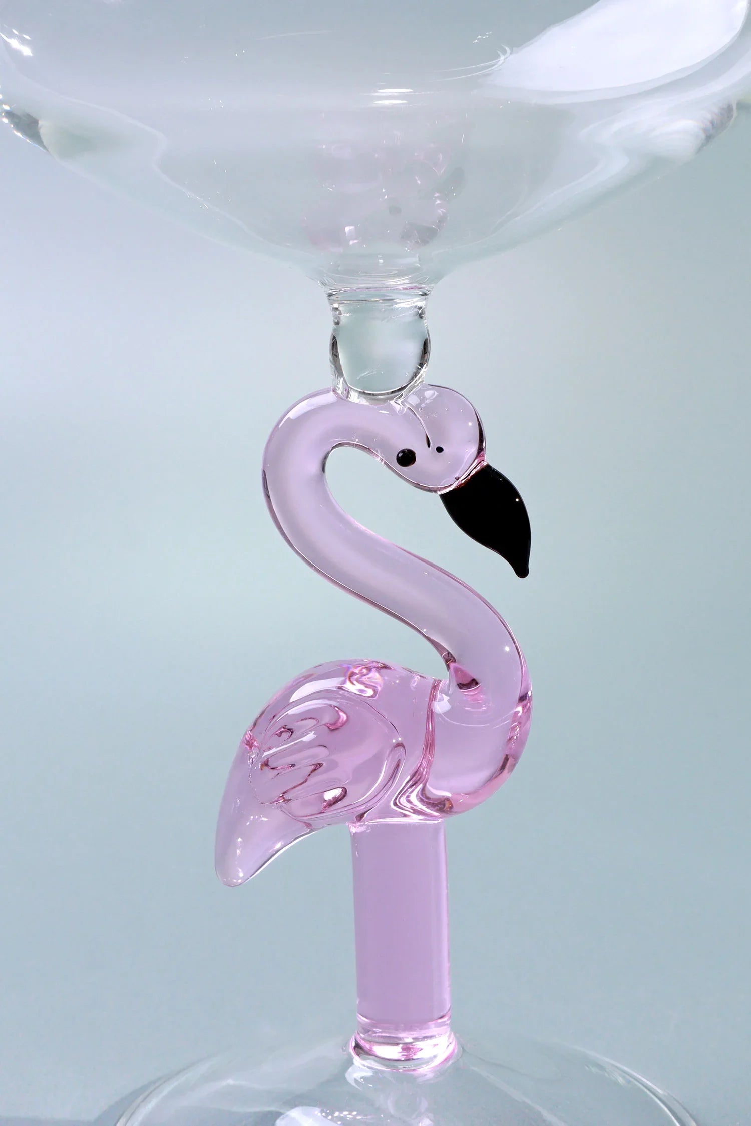 Set of 4 Flamingo Stem Handmade Glassware, Pink Flamingo Wine Sculpted Glasses - G Decor