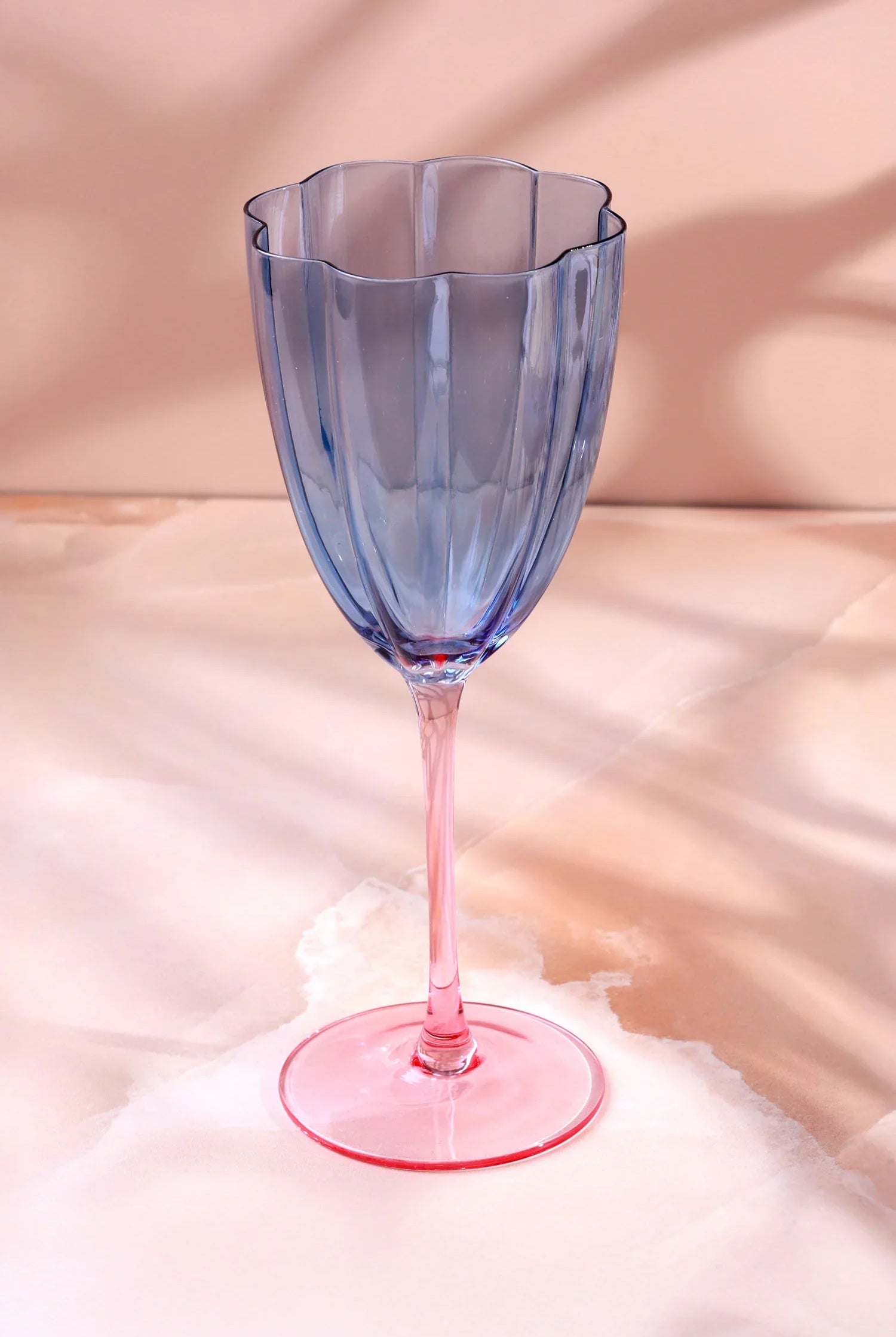 Set of 4 Laurent Glassware Collection Elegant Wine Glasses with Tall Stems & Fluted Bowl Design - G Decor