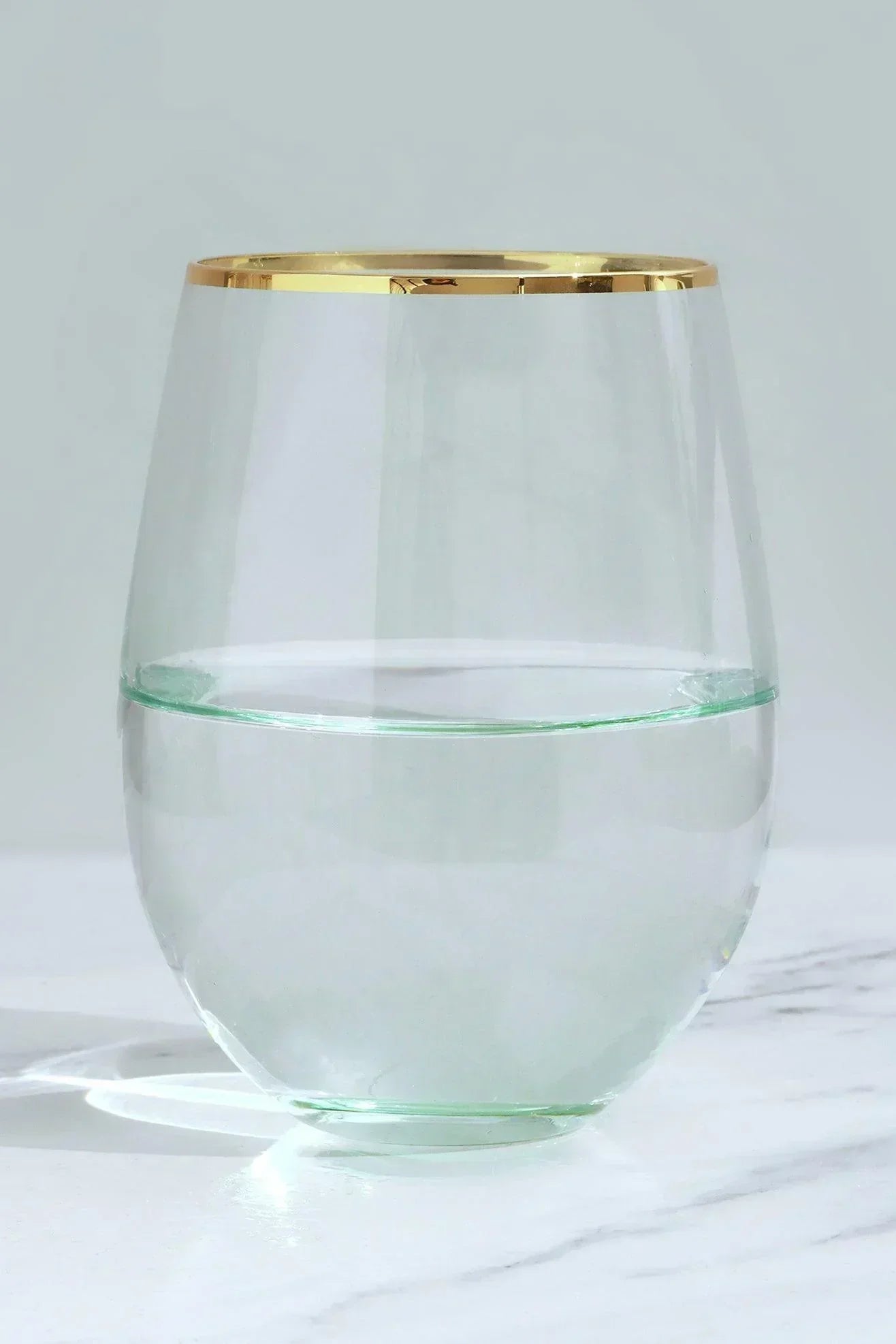 Set of 4 Radiance Ombre Gold-Rim Tumbler Drinking Glasses Emerald Oasis - G Decor