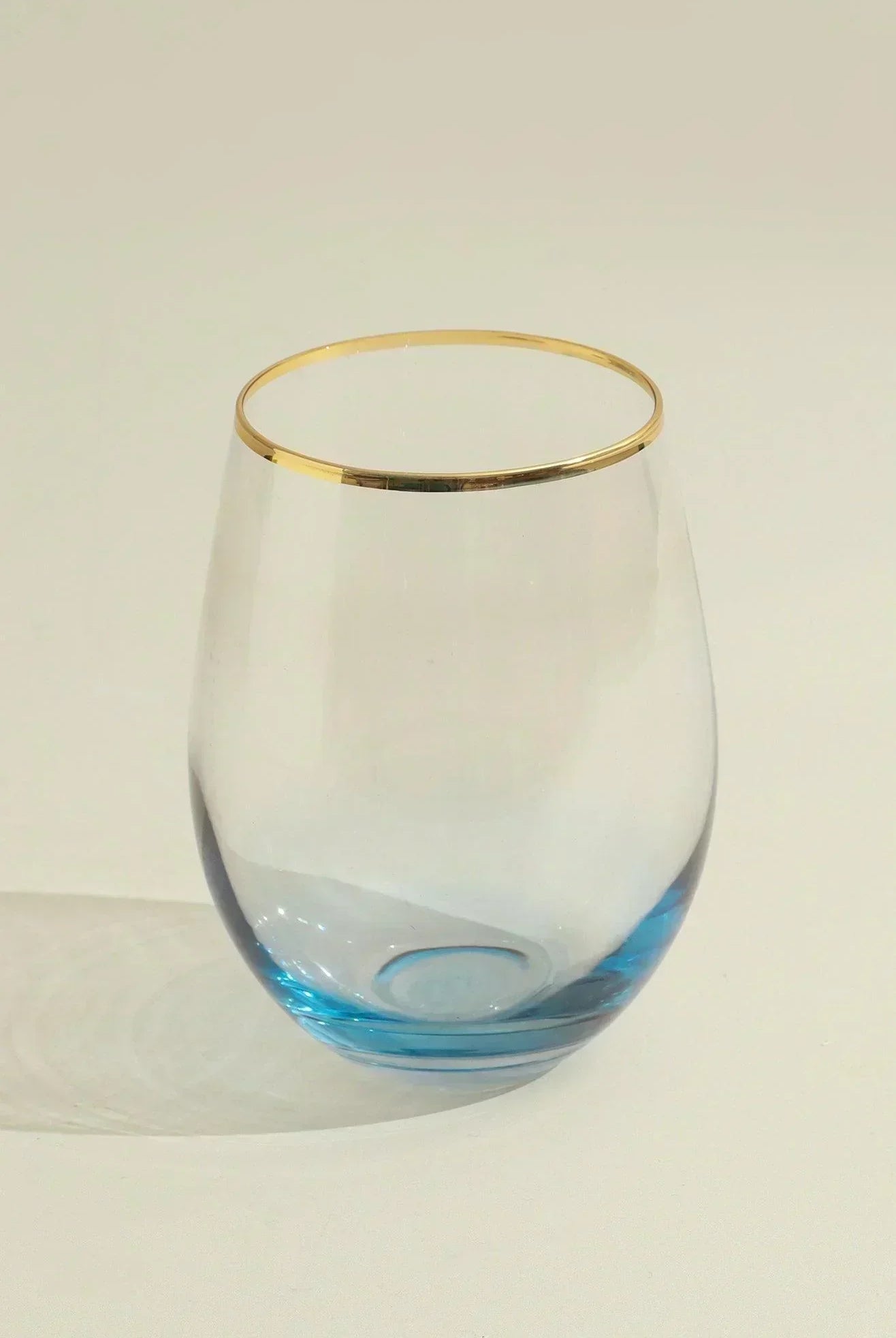 Set of 4 Radiance Ombre Gold-Rim Tumbler Drinking Glasses Sapphire Lagoon - G Decor