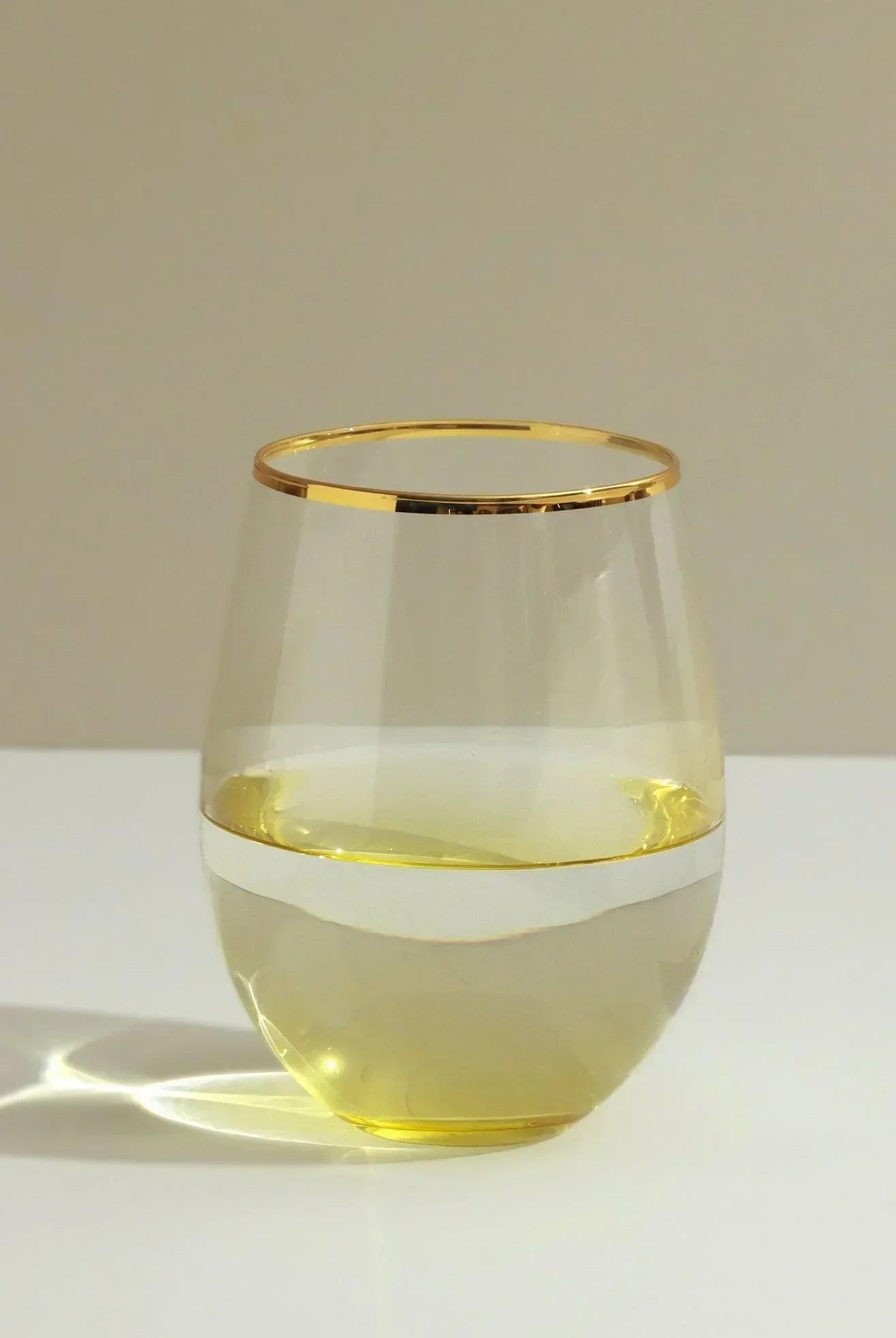 Set of 4 Radiance Ombre Gold-Rim Tumbler Glasses Golden Sunrise - G Decor