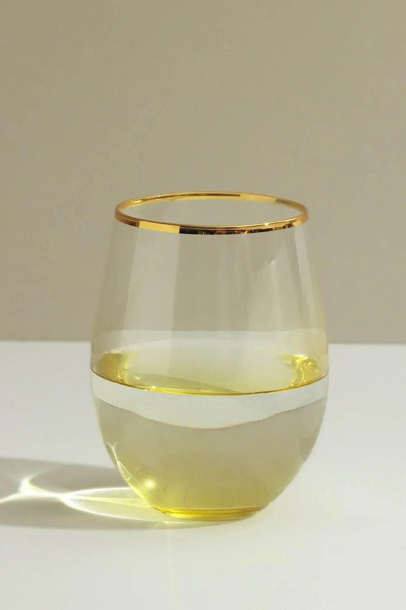 Set of 4 Radiance Ombre Gold-Rim Tumbler Glasses Golden Sunrise - G Decor