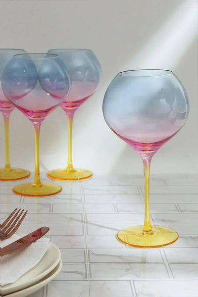 Sunset Rainbow Iridescent Gin Glasses Set of 4