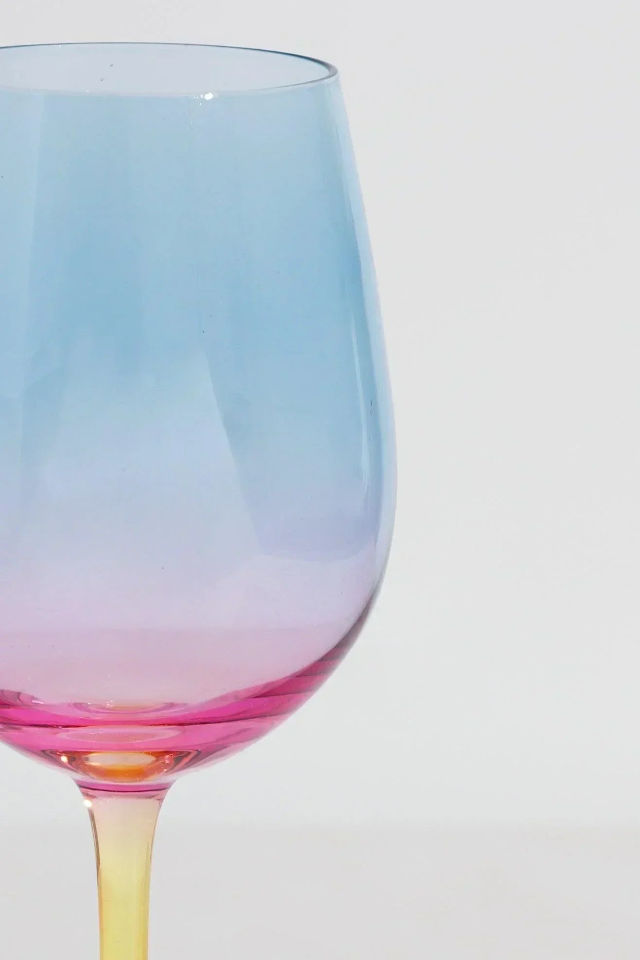 Set of 4 Sunset Rainbow Iridescent Wine Glasses Striking Stemware - G Decor