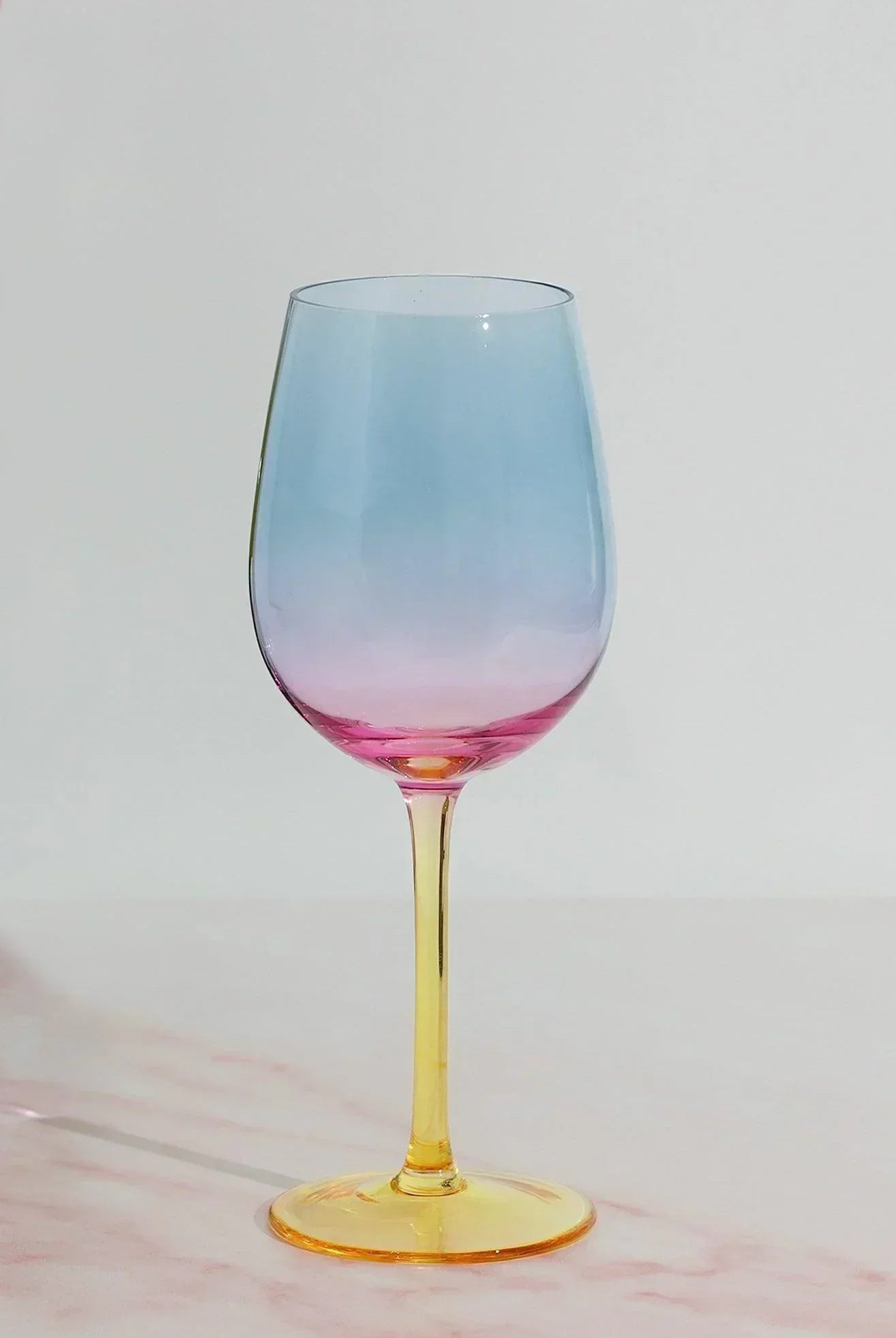 Set of 4 Sunset Rainbow Iridescent Wine Glasses Striking Stemware - G Decor