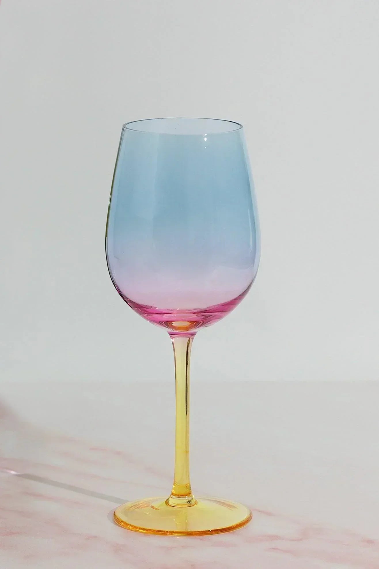 Set of 4 Sunset Rainbow Iridescent Wine Glasses Striking Stemware - G Decor