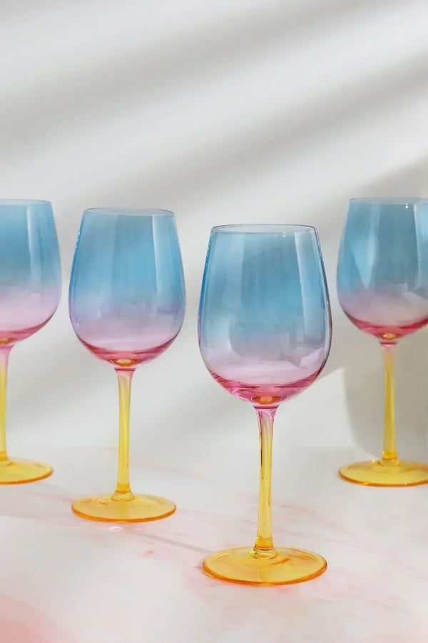 Verres à vin irisés Sunset Rainbow - Lot de 4