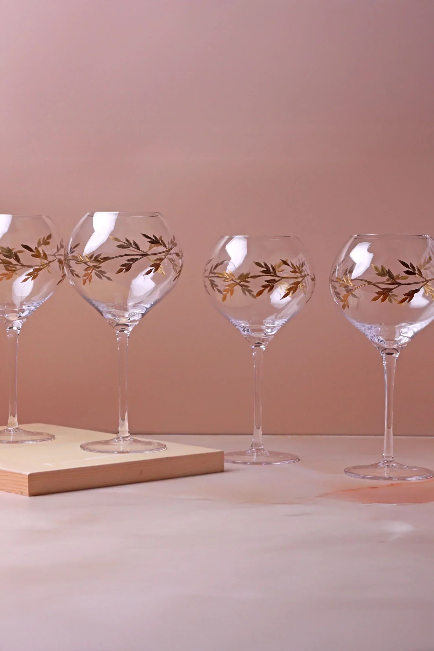 Wild Vine Hand-Painted Gin Glasses Set of 4 — alternate view, G Decor