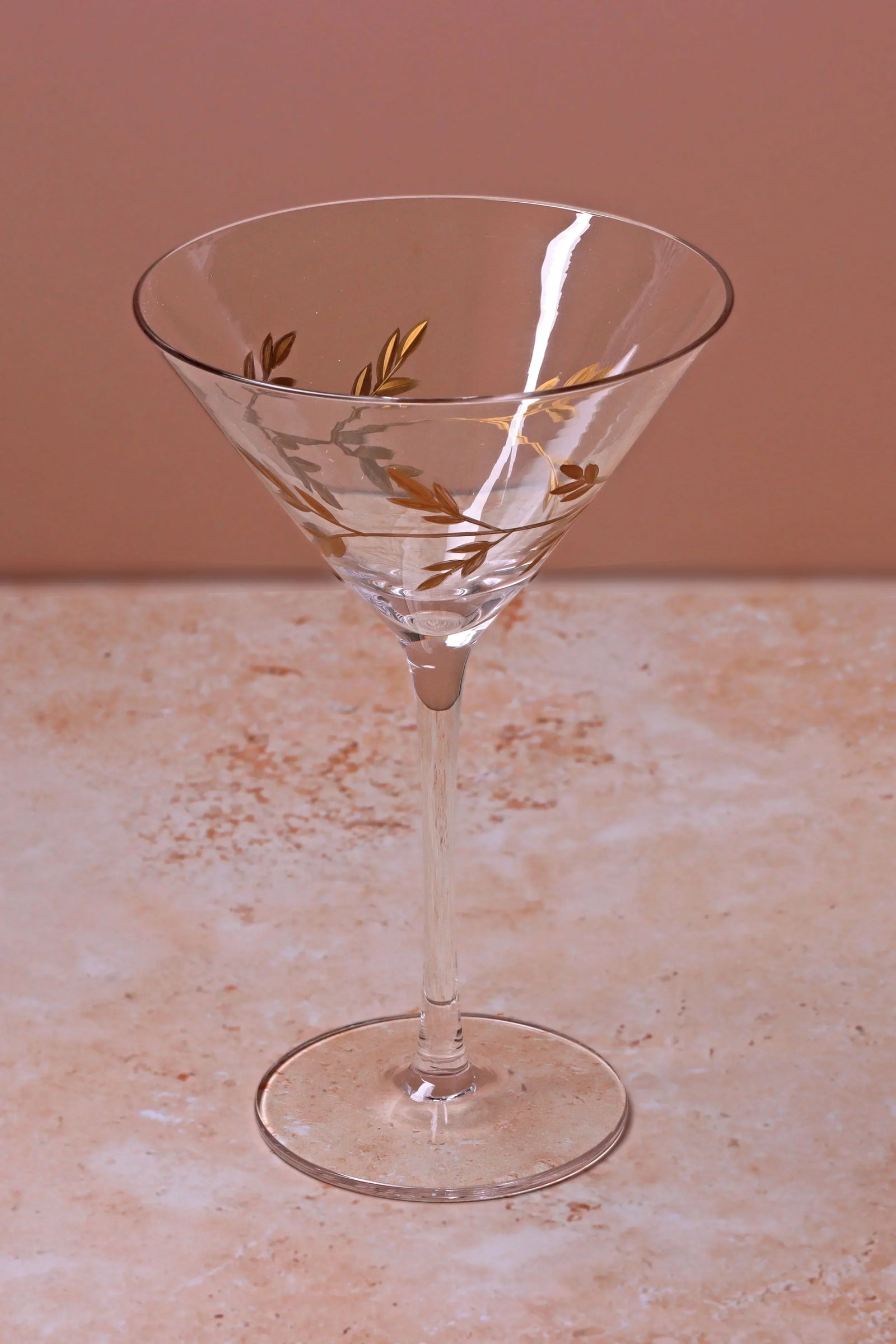 Wild Vine Hand-Painted Martini Glasses Set of 4 — close-up view, G Decor