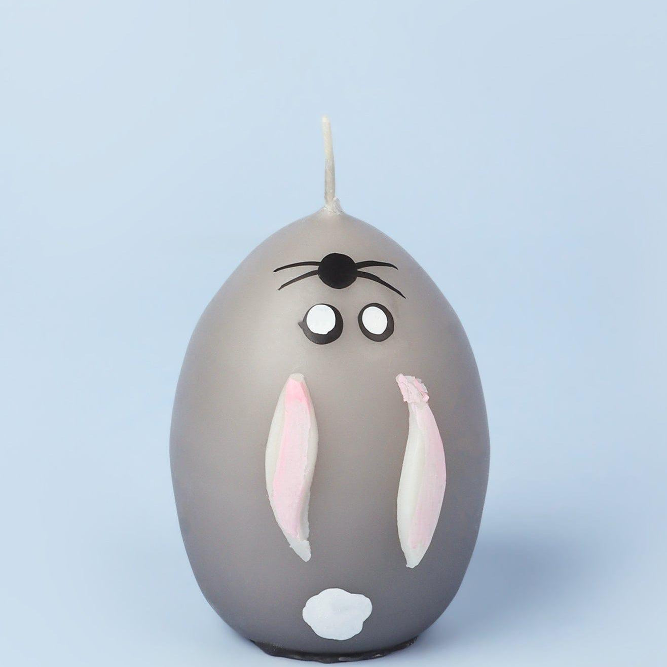 Set of 6 - Hoppy Easter Egg Candles - Grey - G Decor