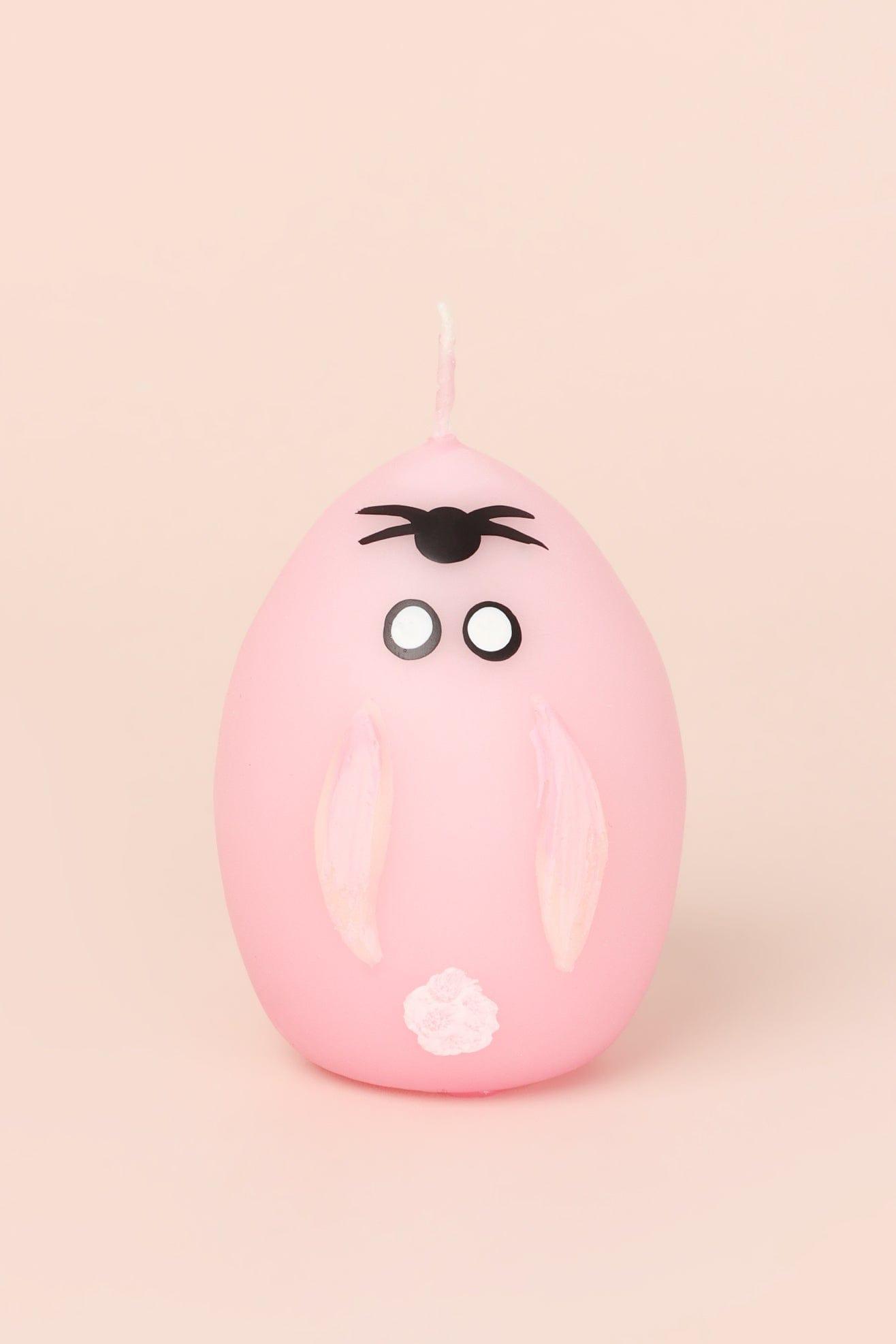 Set of 6 - Hoppy Easter Egg Candles - Pink - G Decor