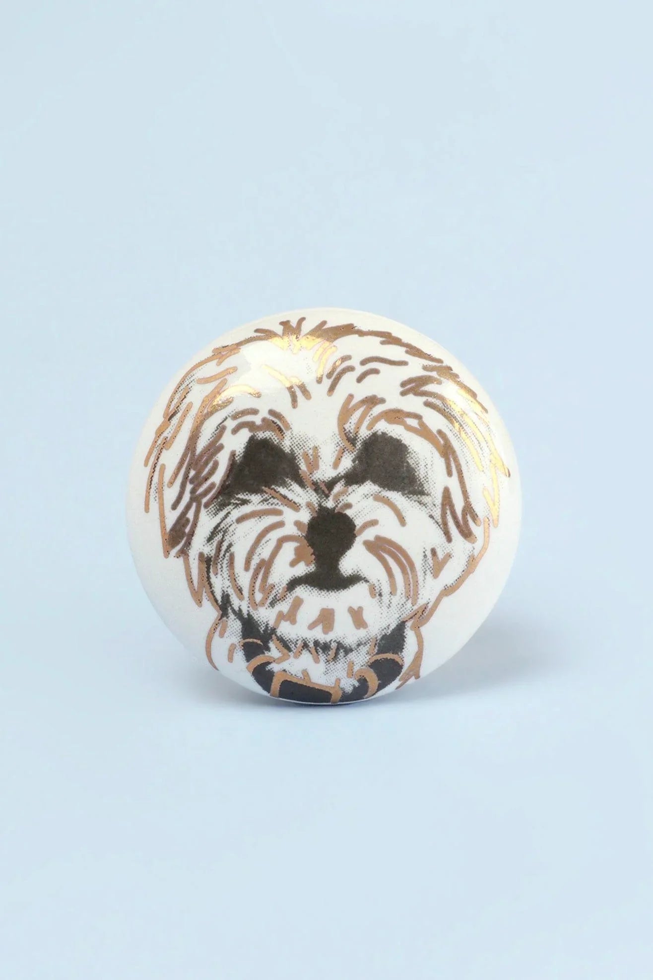 Playful Pup Black and Gold Ceramic Dog Cabinet Knobs Set of 8 — view 9, G Decor