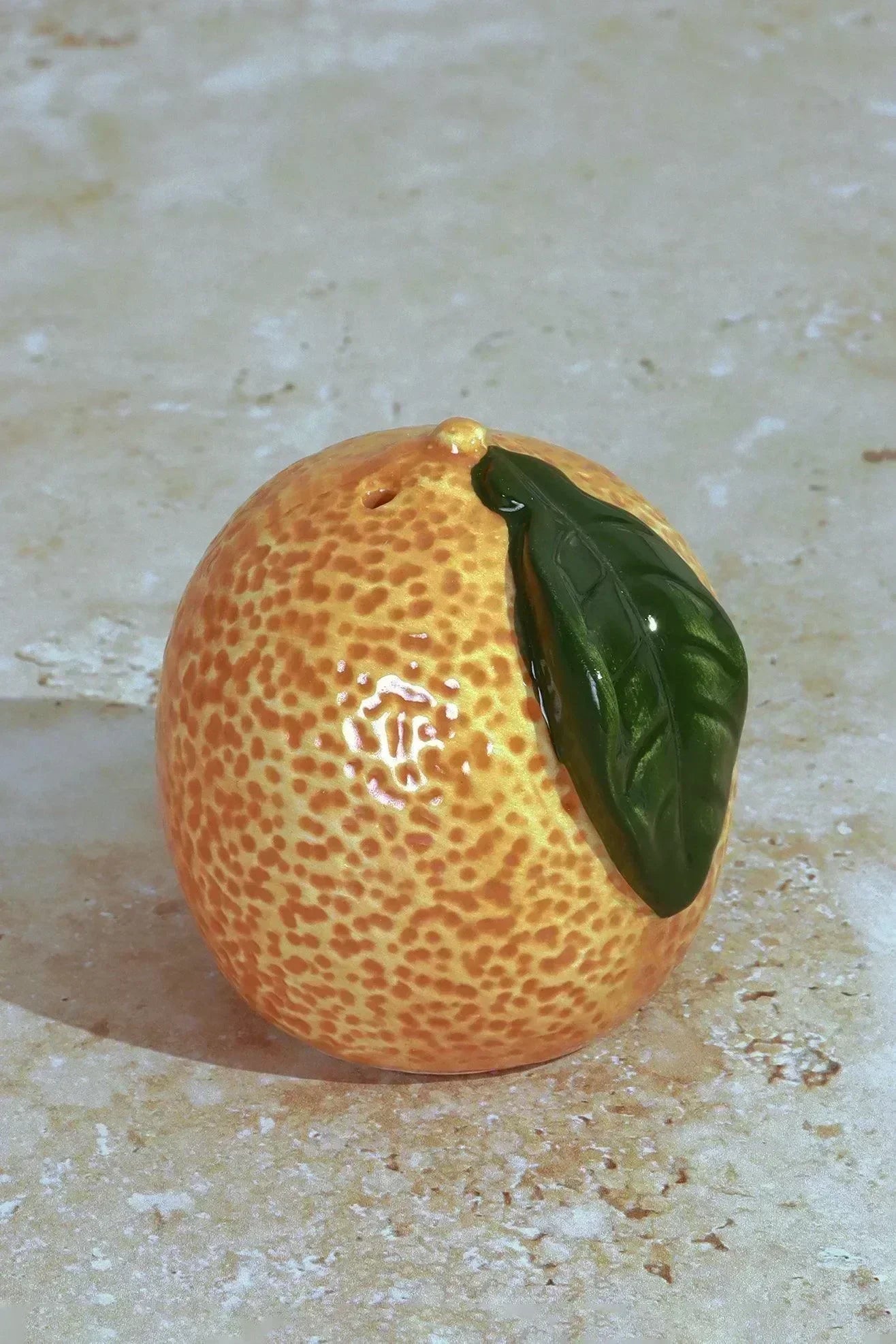 Pair of Orange-Shaped Salt and Pepper Shakers — lifestyle view, G Decor