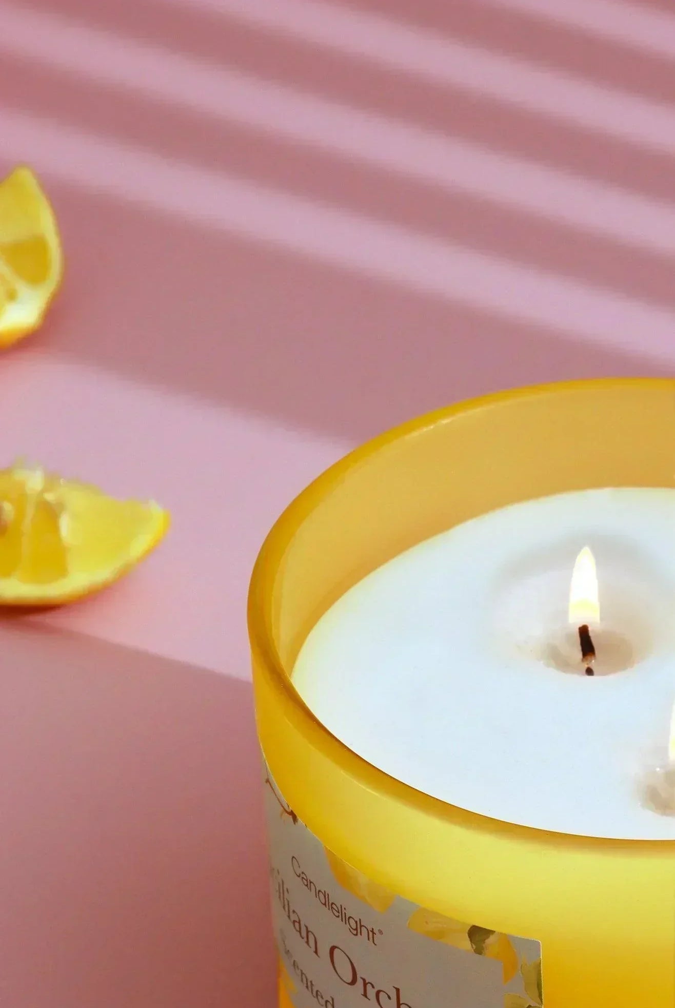 Sicilian Orchard 2-Wick Scented Candle in Large Yellow Jar - G Decor