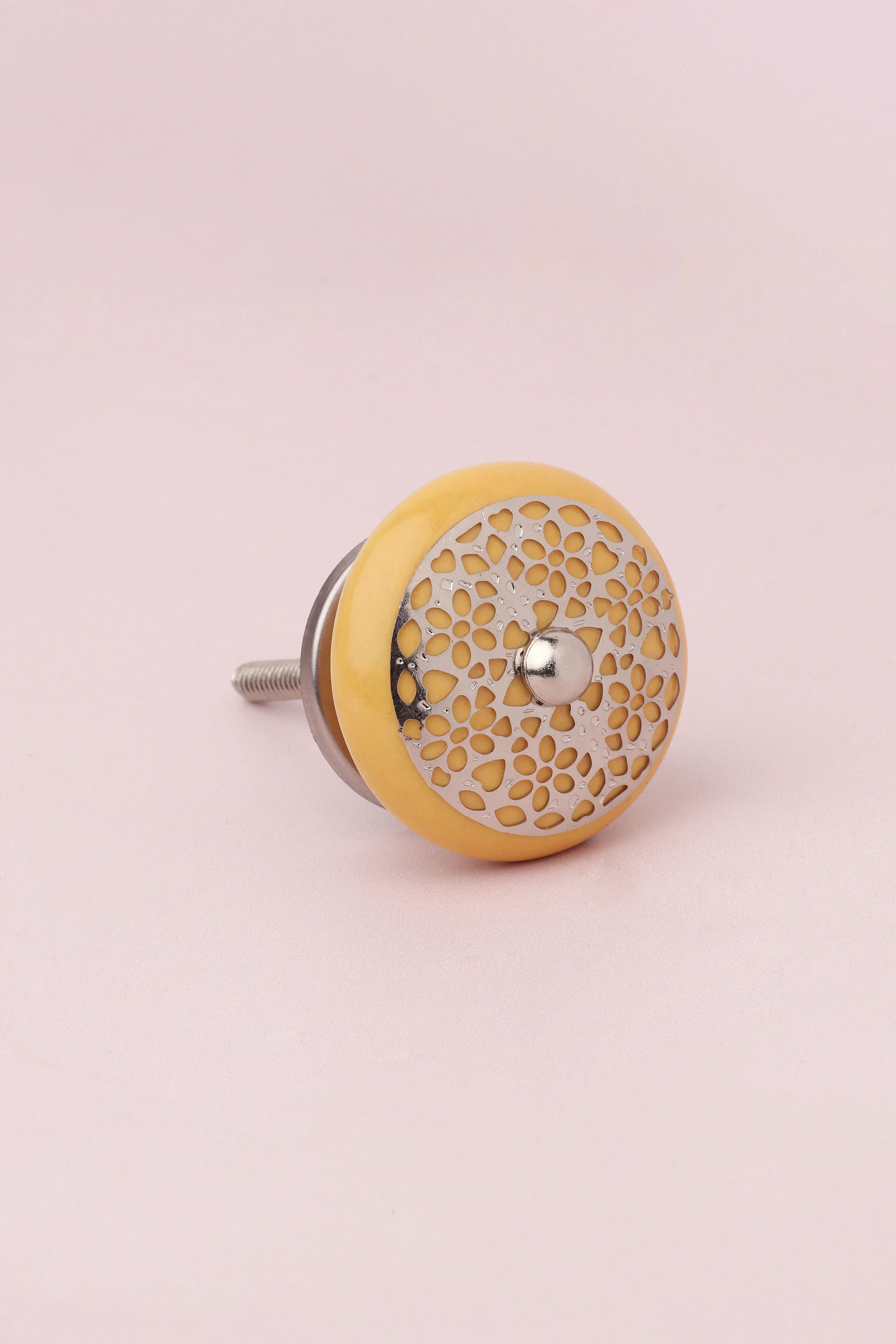 Silver Applique II Elegant Lace Ceramic Door Knob - G Decor