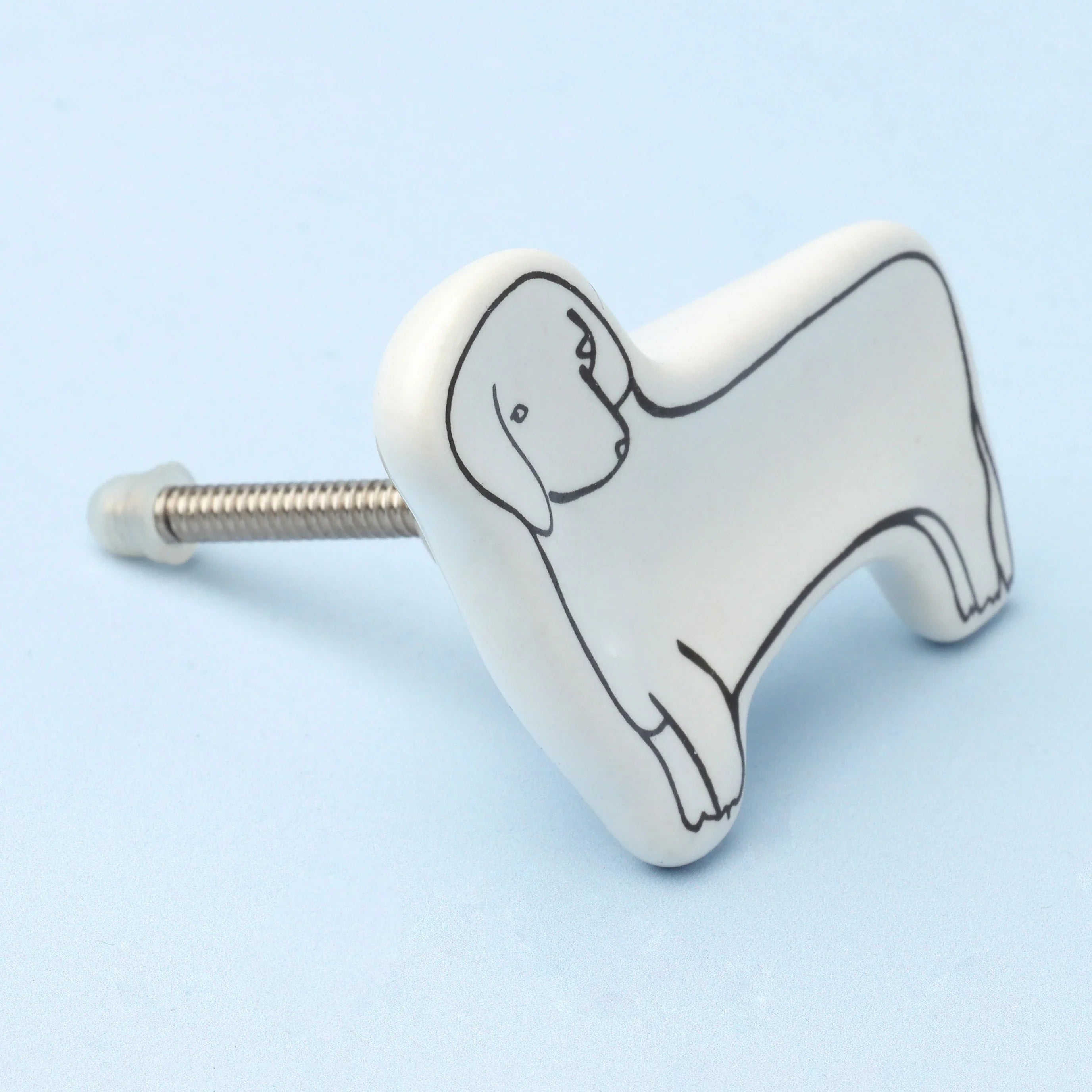 Sleepy Cat & Loyal Pup Furry Friends Ceramic Cabinet Knob - G Decor