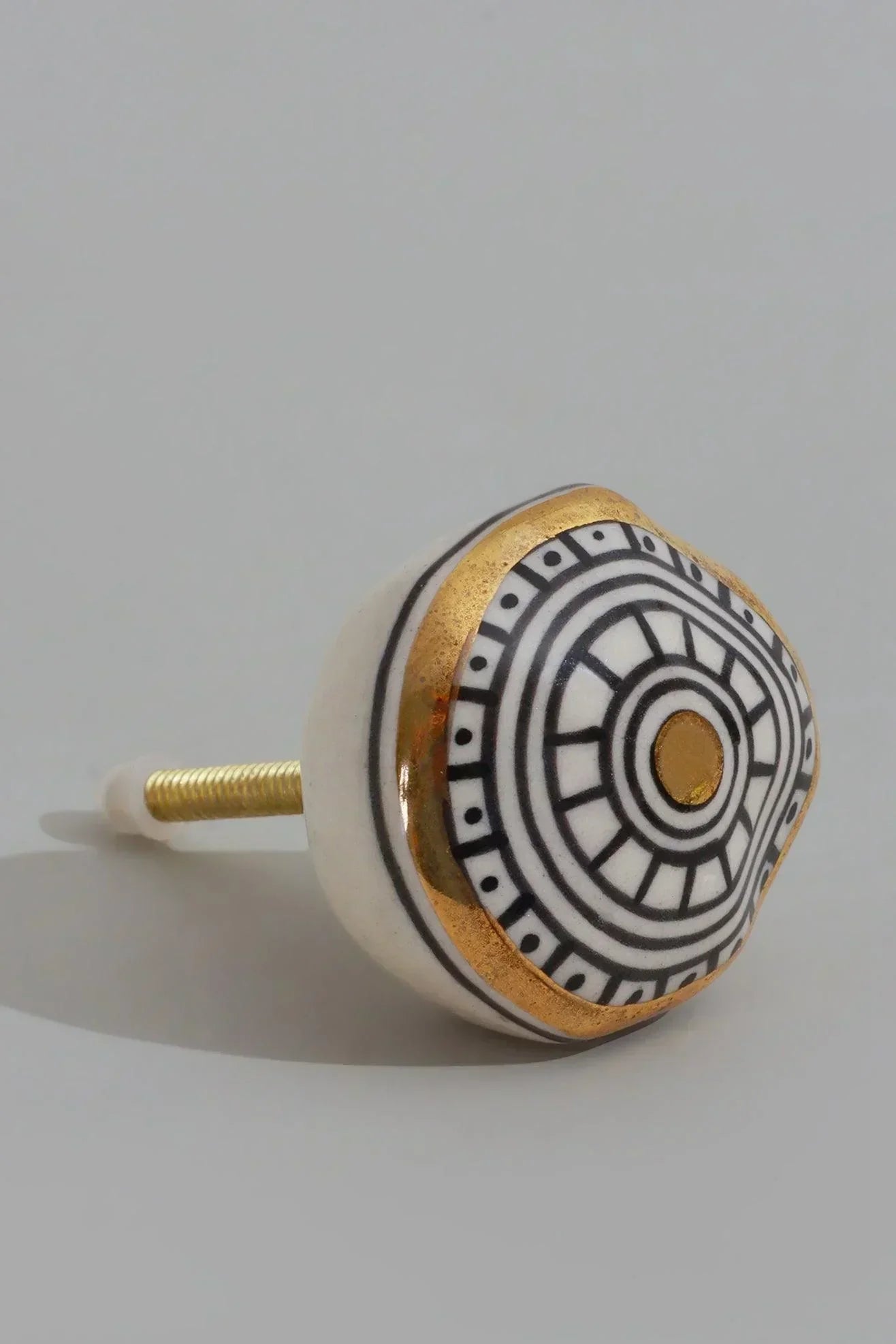 Sorrento Handcrafted & Hand-Painted Designer Ceramic Doorknob Gold Artistic Collection - G Decor