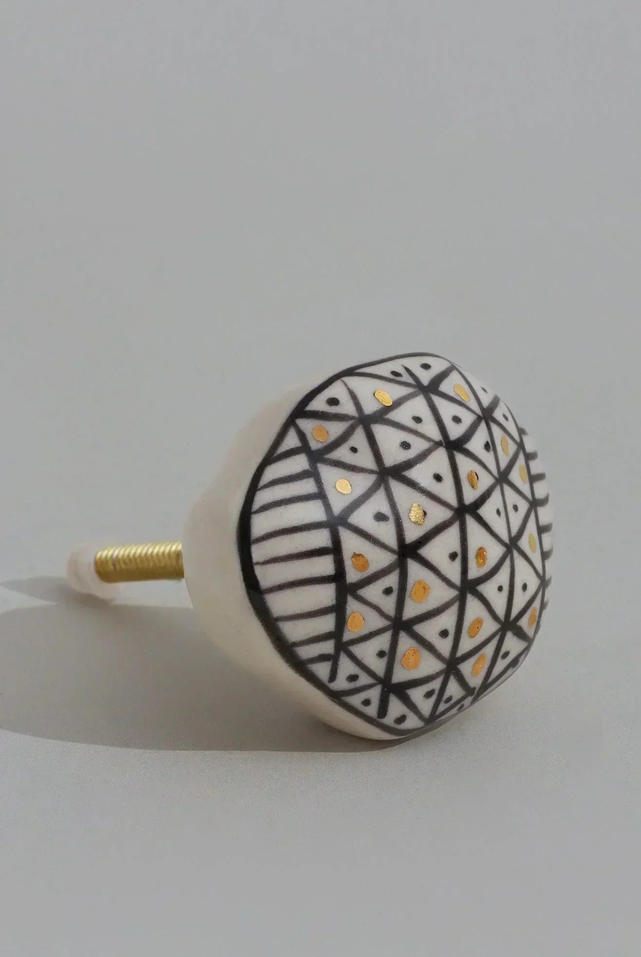 Sorrento Handcrafted & Hand-Painted Designer Ceramic Doorknob Gold Artistic Collection - G Decor