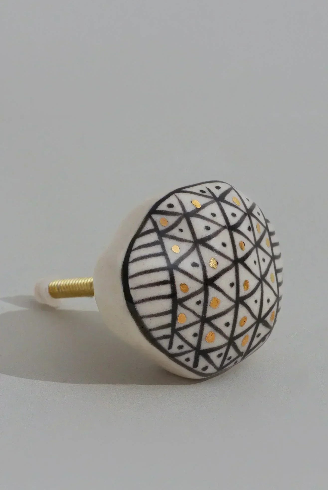 Sorrento Handcrafted & Hand-Painted Designer Ceramic Doorknob Gold Artistic Collection - G Decor