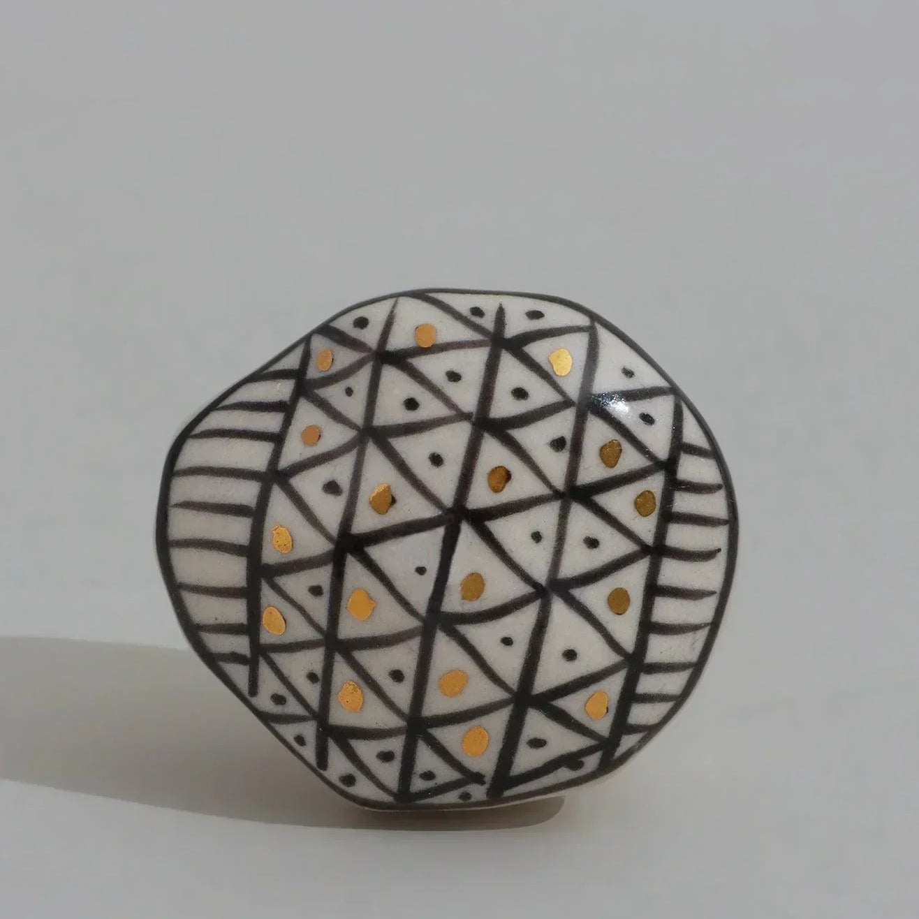 Sorrento Handcrafted & Hand-Painted Designer Ceramic Doorknob Gold Artistic Collection - G Decor