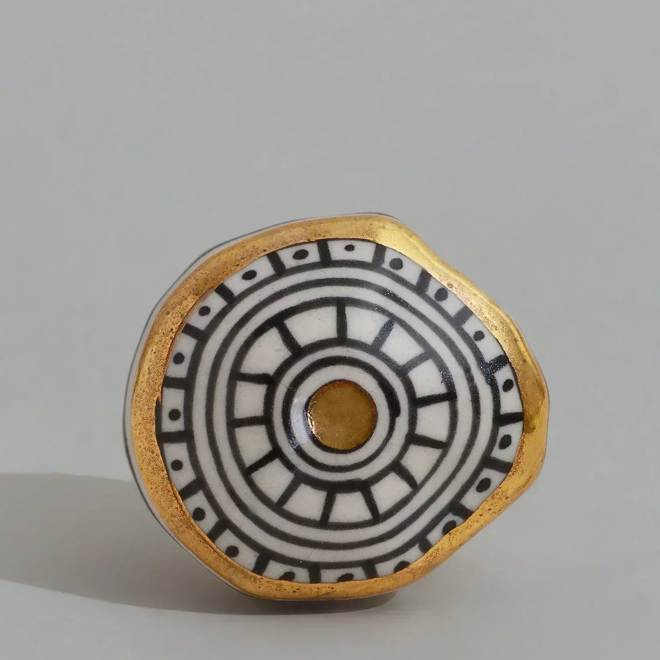 Sorrento Handcrafted & Hand-Painted Designer Ceramic Doorknob Gold Artistic Collection - G Decor