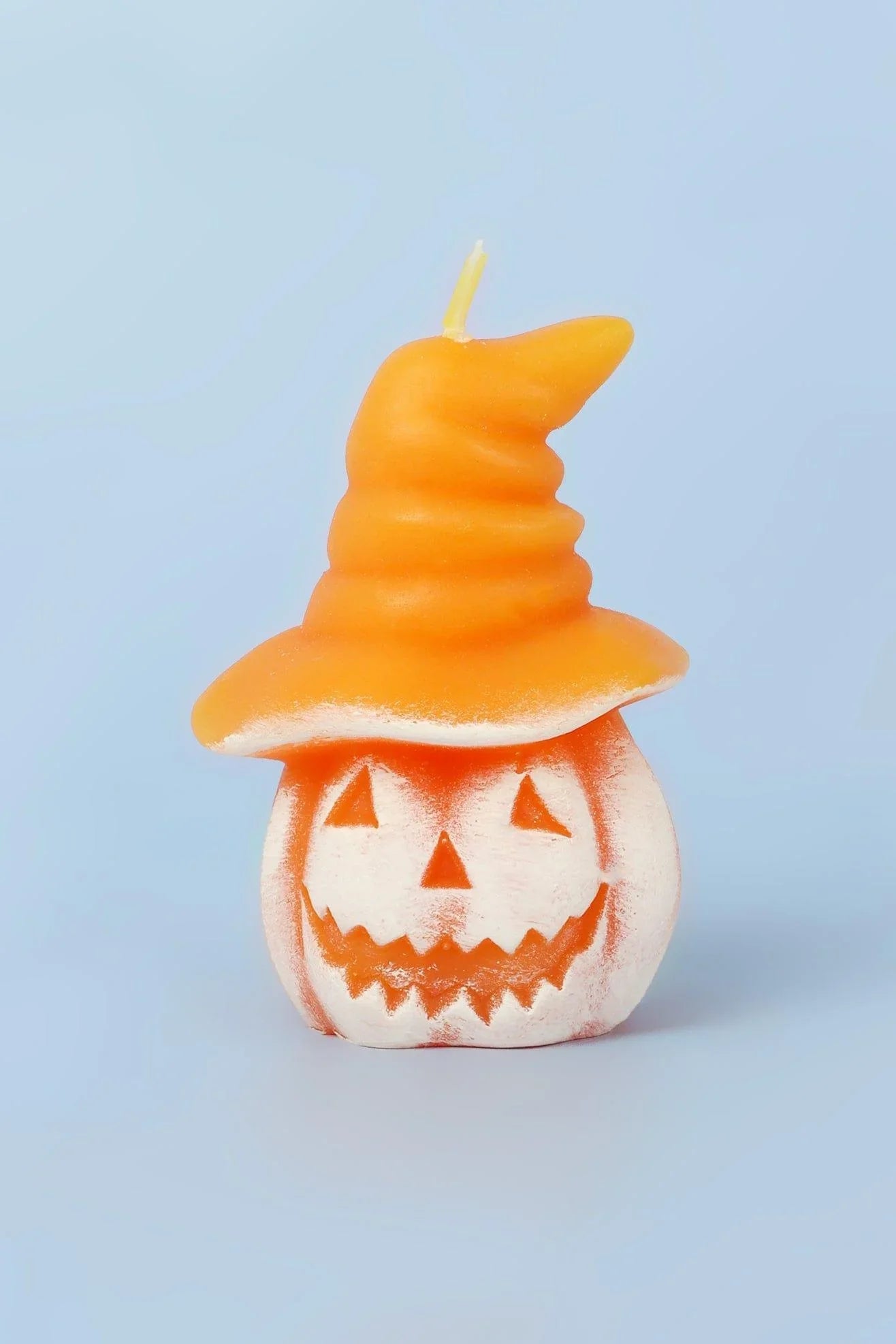 Trick and Trouble Halloween Pumpkin Hat and Ghost Candles — lifestyle view, G Decor