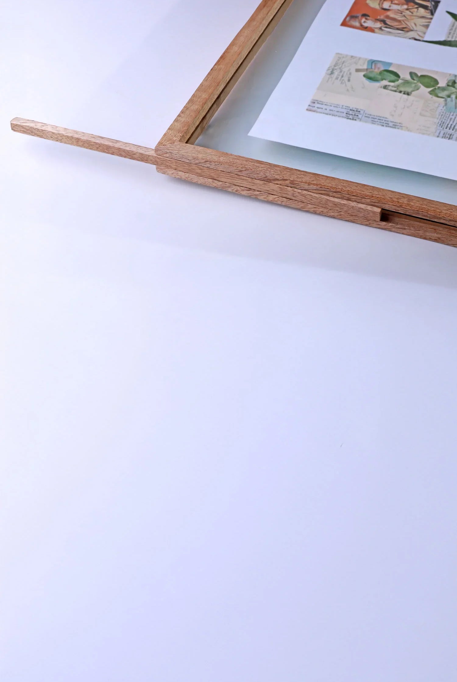 Taru Handmade Hanging Mango Wood Frame Duble Clear Large Glass Wall Display Portrait & Landscape - G Decor