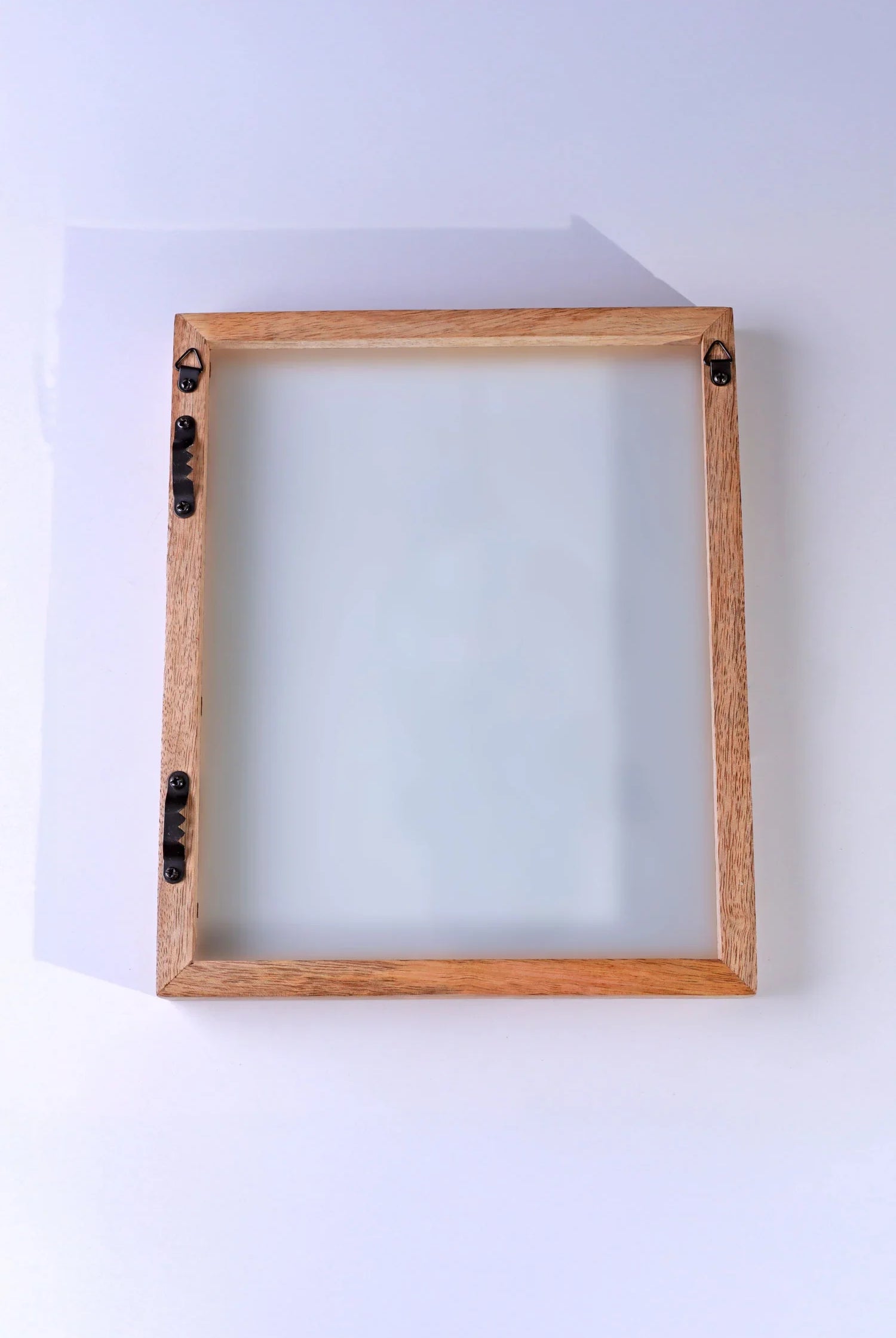 Taru Handmade Hanging Mango Wood Frame Duble Clear Large Glass Wall Display Portrait & Landscape - G Decor