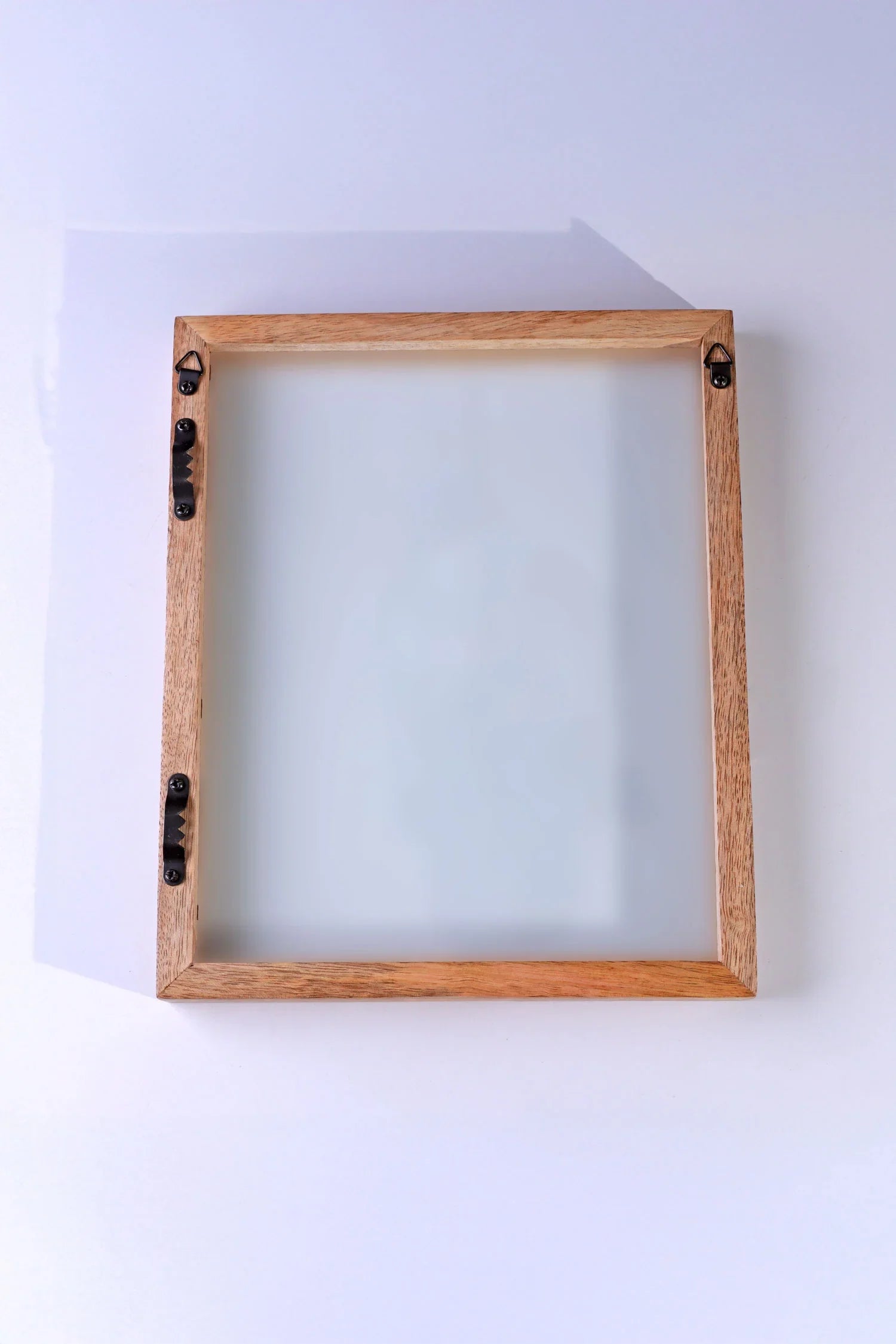 Taru Handmade Hanging Mango Wood Frame Duble Clear Large Glass Wall Display Portrait & Landscape - G Decor