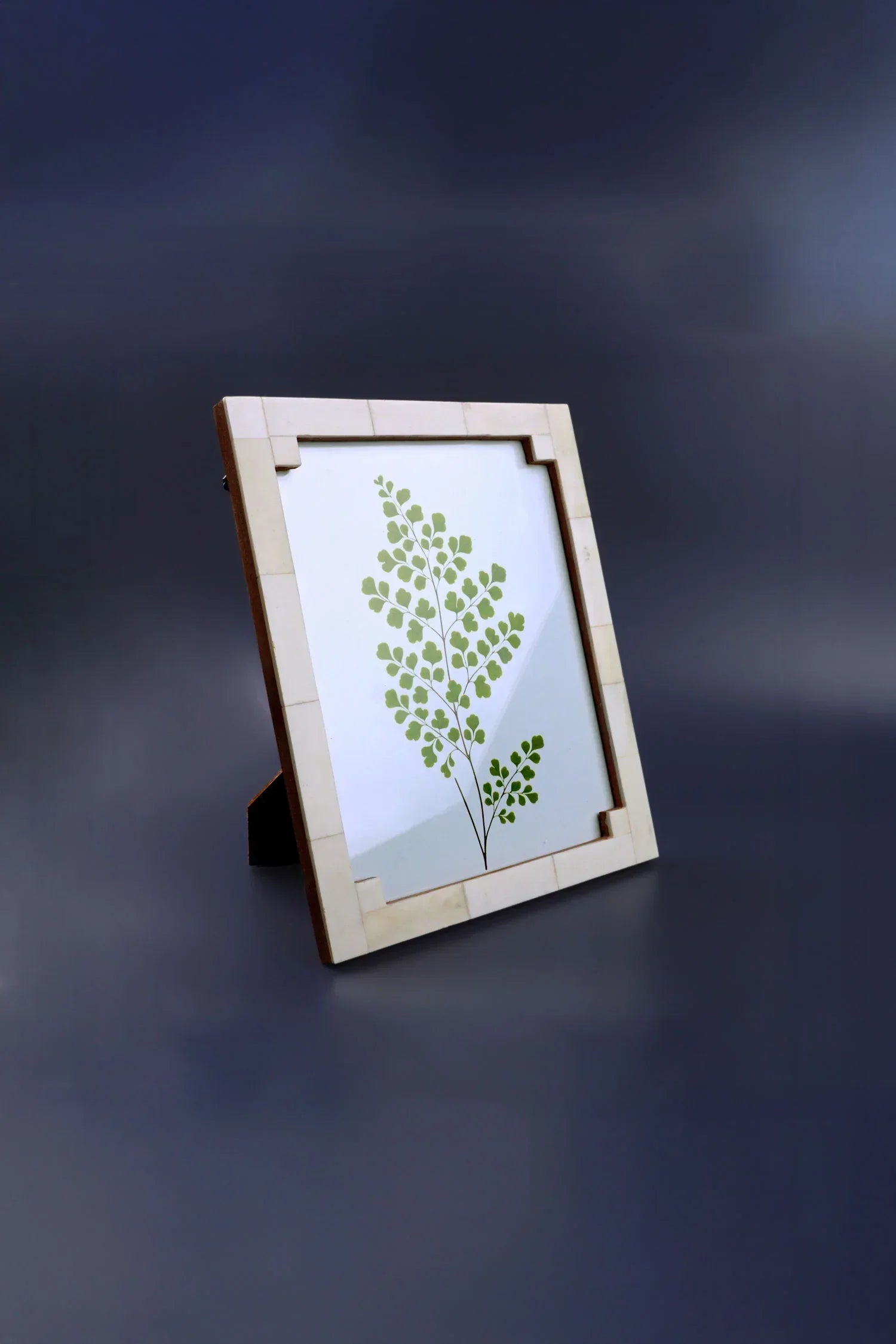 Tectura Bone Inlay Photo Frame in Architectural Cream — alternate view, G Decor