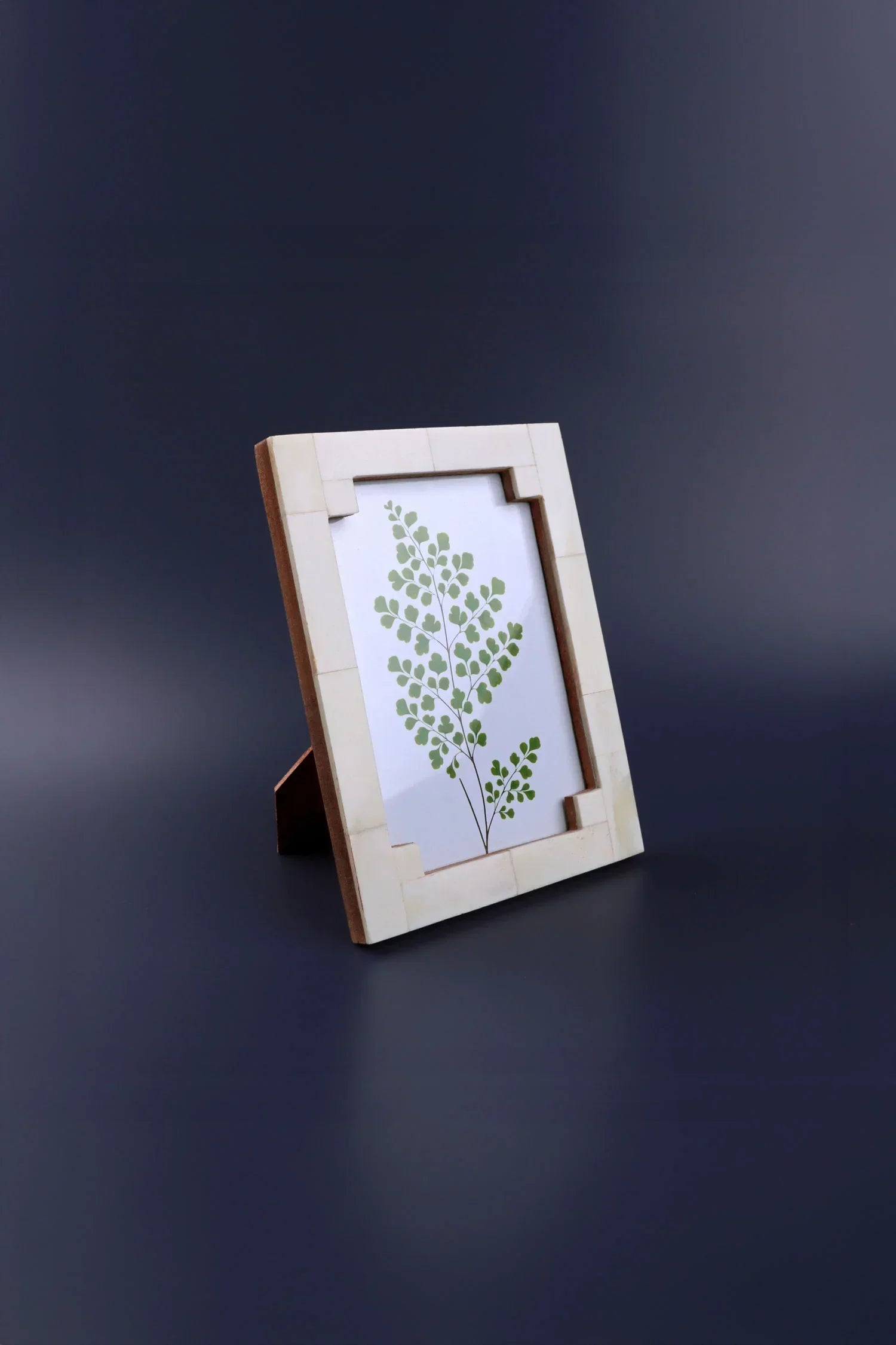 Tectura Bone Inlay Photo Frame in Architectural Cream — lifestyle view, G Decor