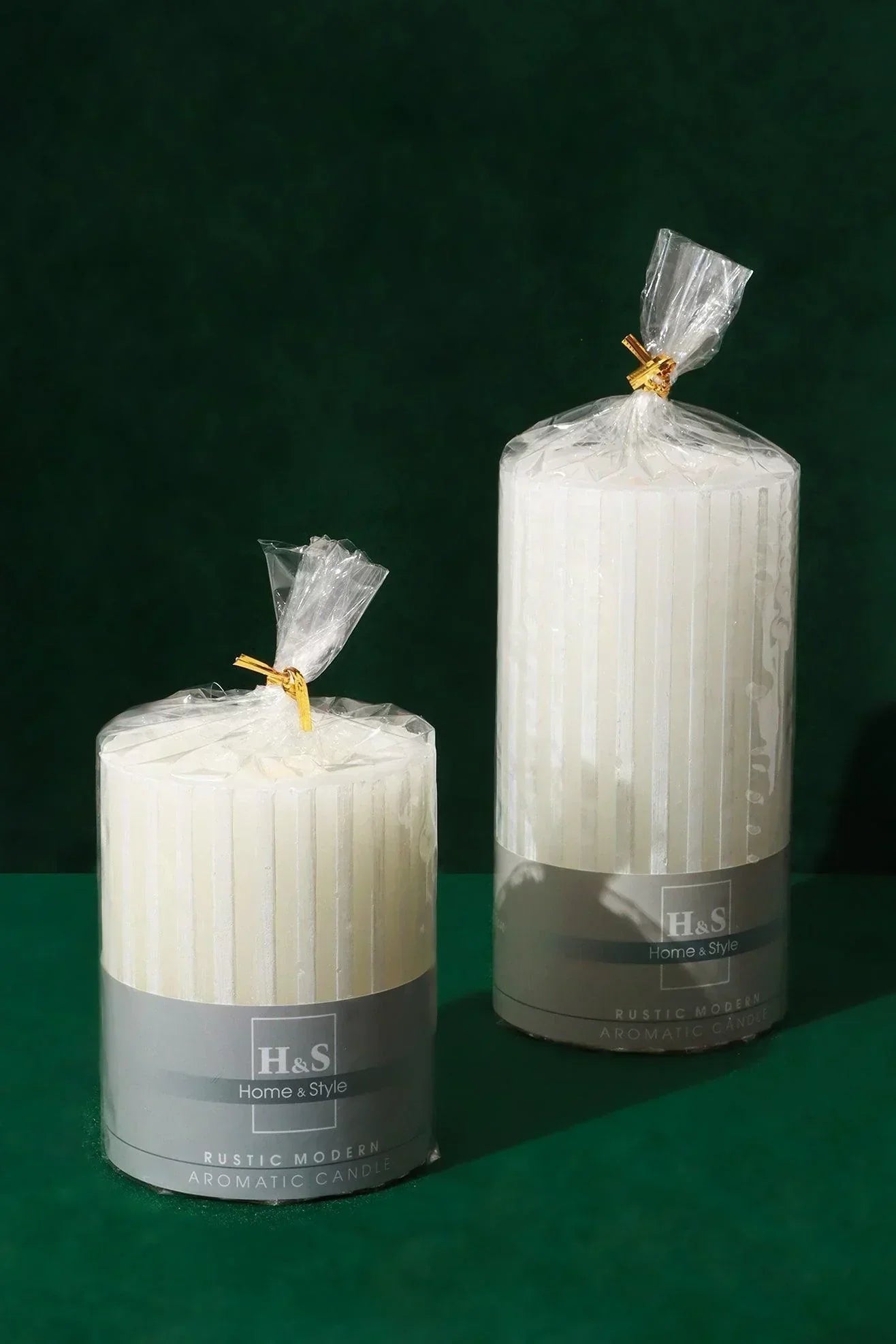 Textured Harmony White Scented Pillar Candle Pure Tranquil Aura - G Decor