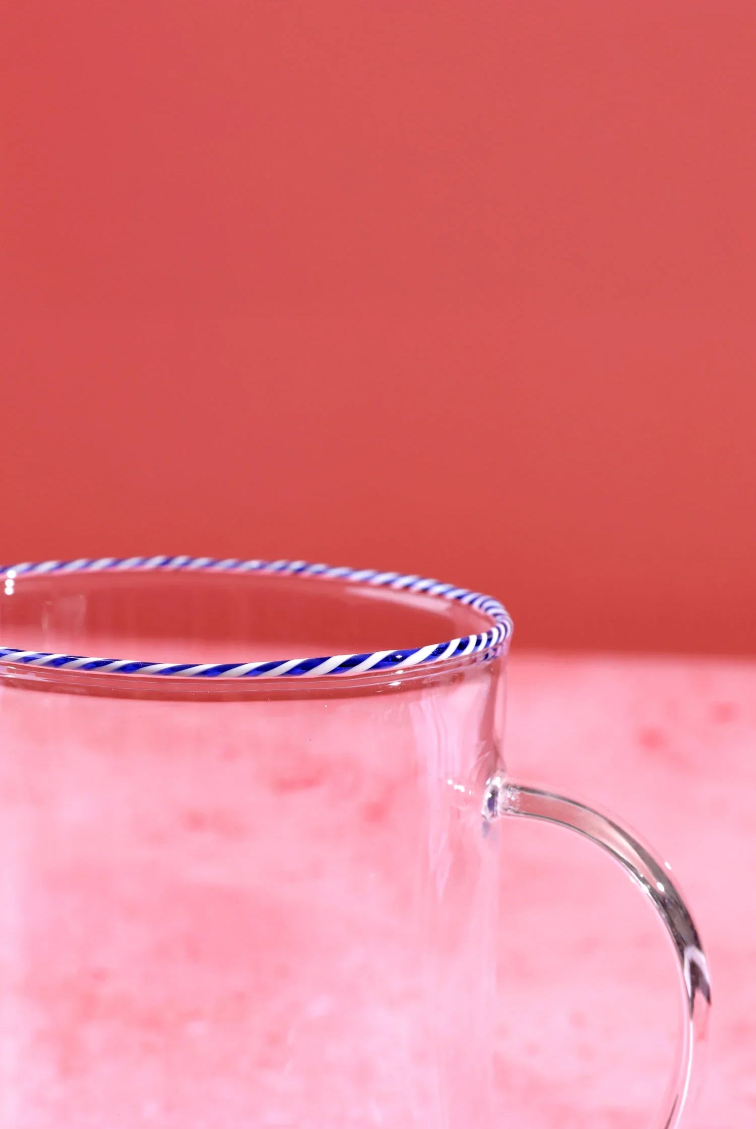 The Twist Rim Handcrafted Glassware Collection Tea Cups & Coffee Mugs in Red, Blue and Green - G Decor